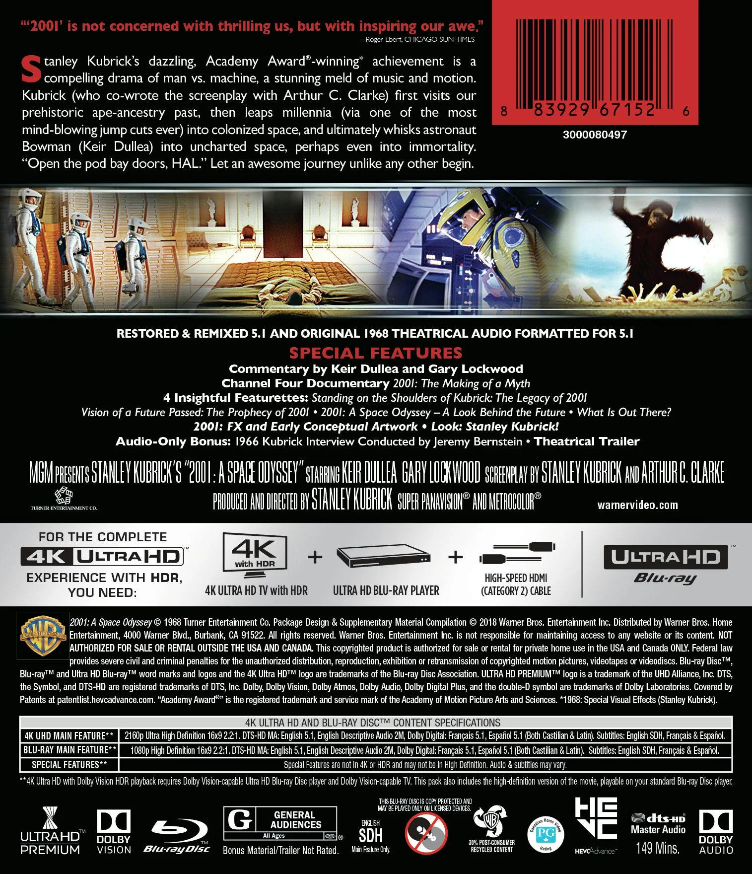 2001 - A Space Odyssey (4K Ultra HD + Blu-ray) [UHD] - Image 3