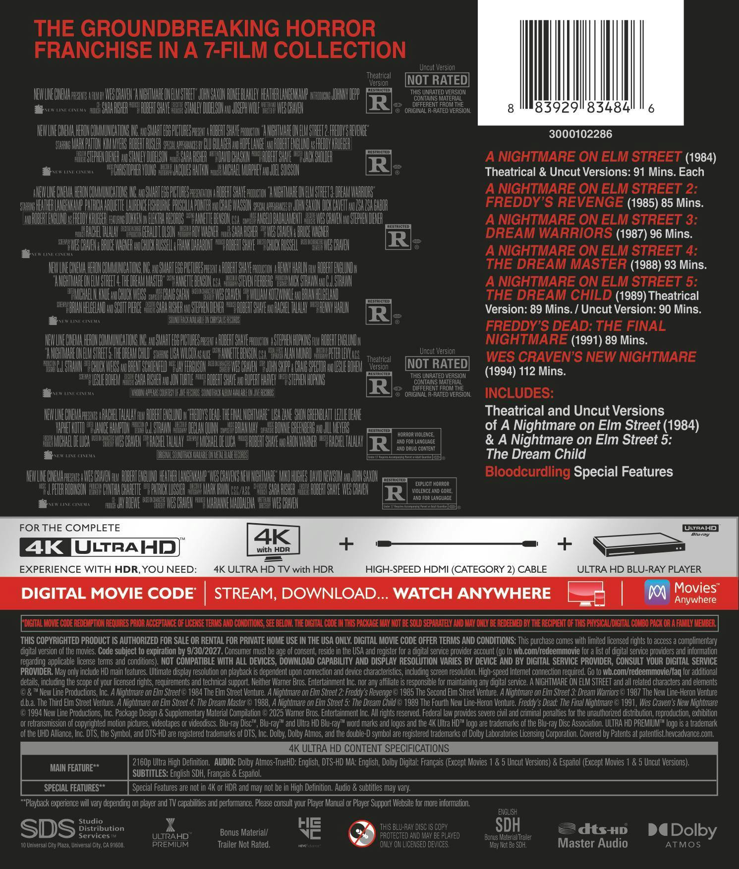Nightmare on Elm Street, A: 7 Film Collection (4K Ultra HD + Digital) [UHD] - Image 3