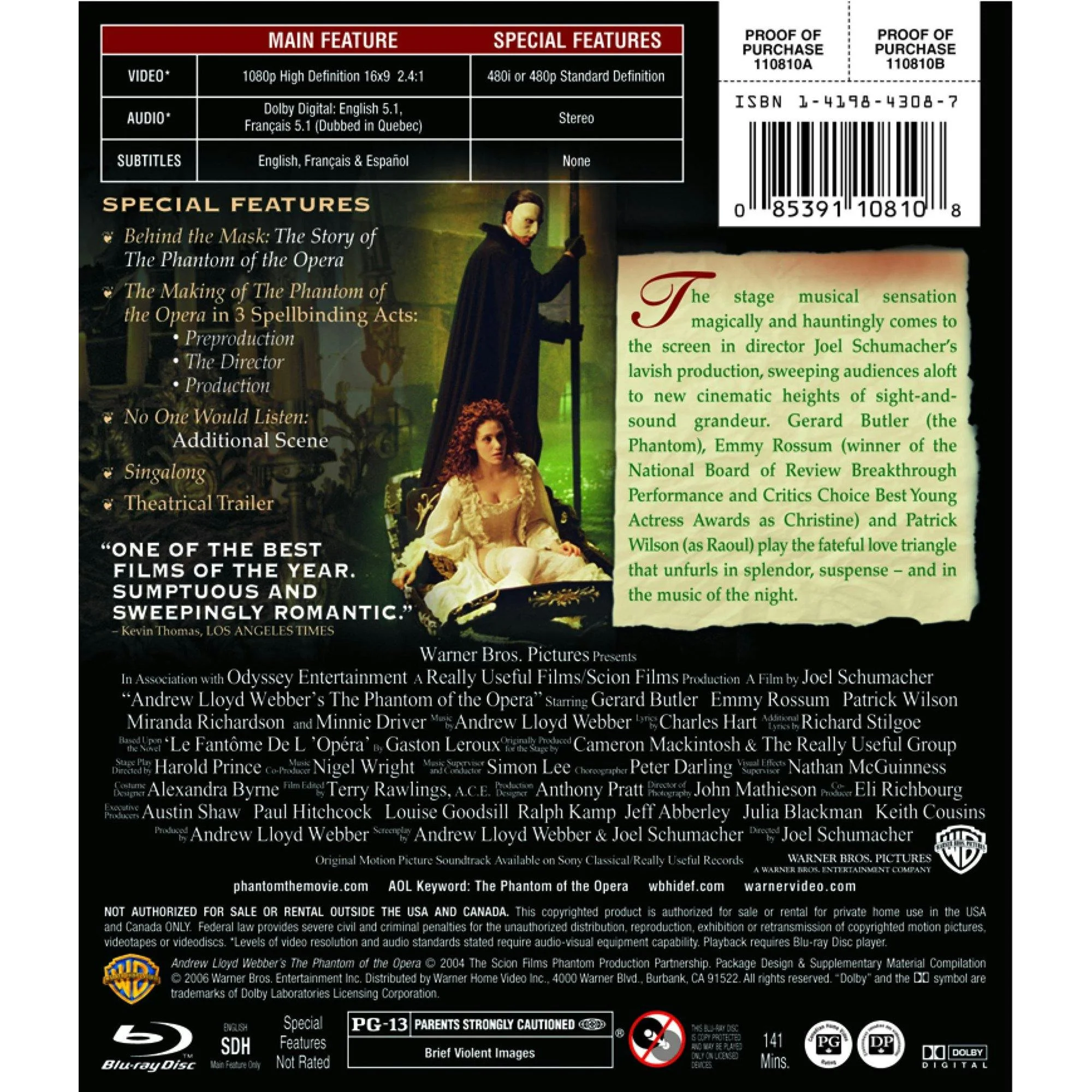 The Phantom of the Opera [Blu-ray] - Image 2
