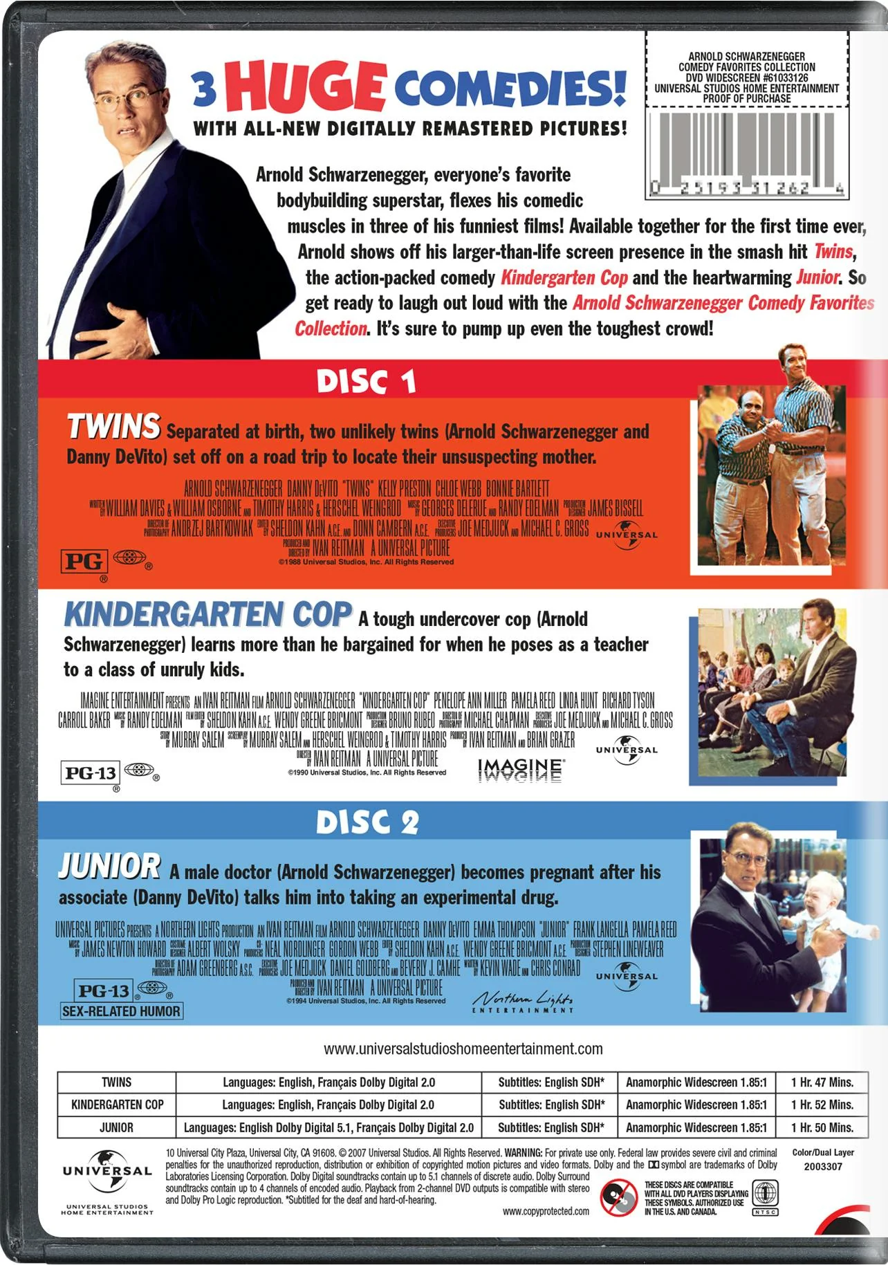 Arnold Schwarzenegger: Comedy Favorites Collection (DVD Franchise Collection) [DVD] - Image 3