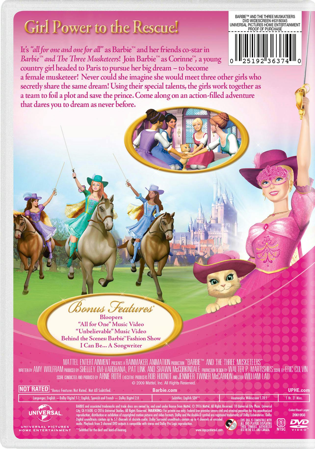 Barbie and the Three Musketeers [DVD] - Image 2