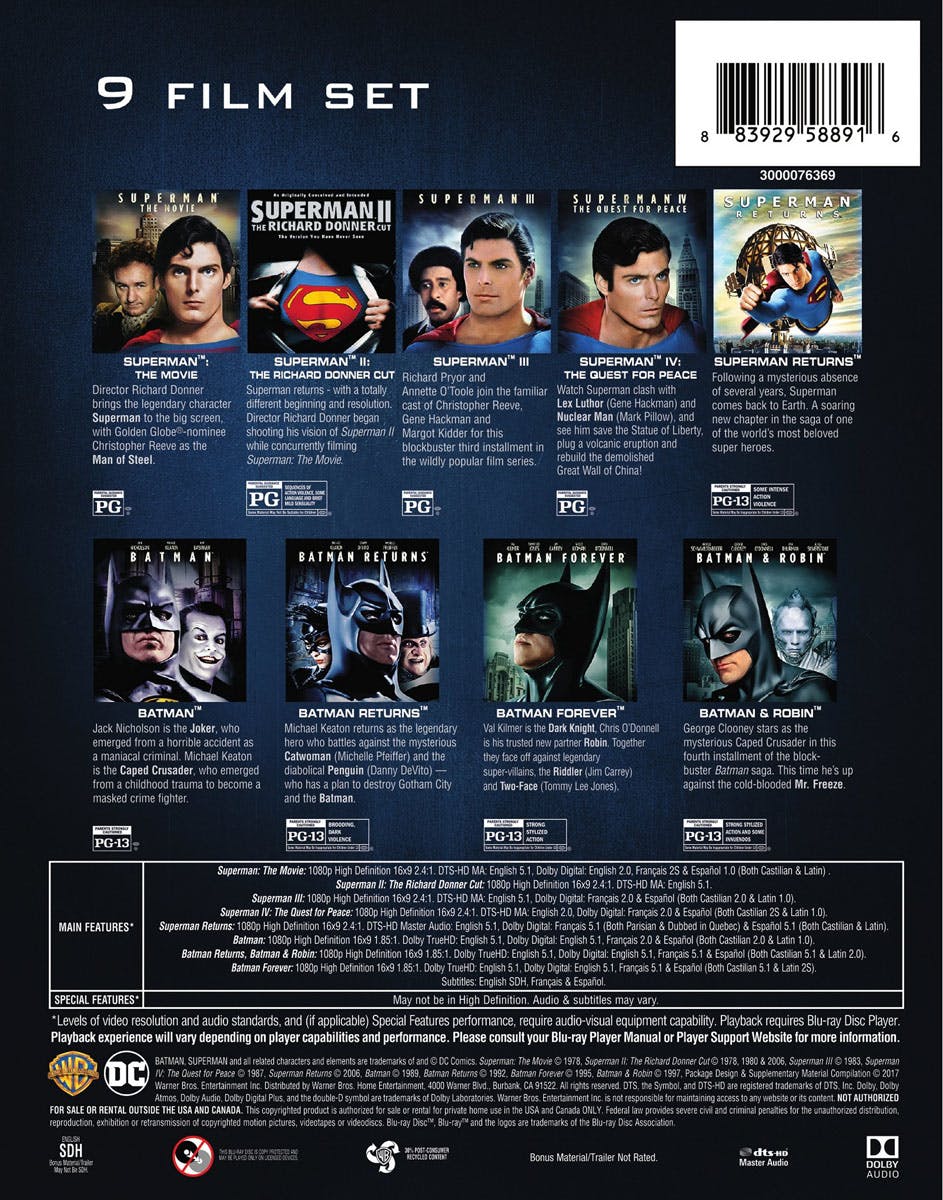 Batman & Superman 9-Film Set (Box Set) [Blu-ray] - Image 3