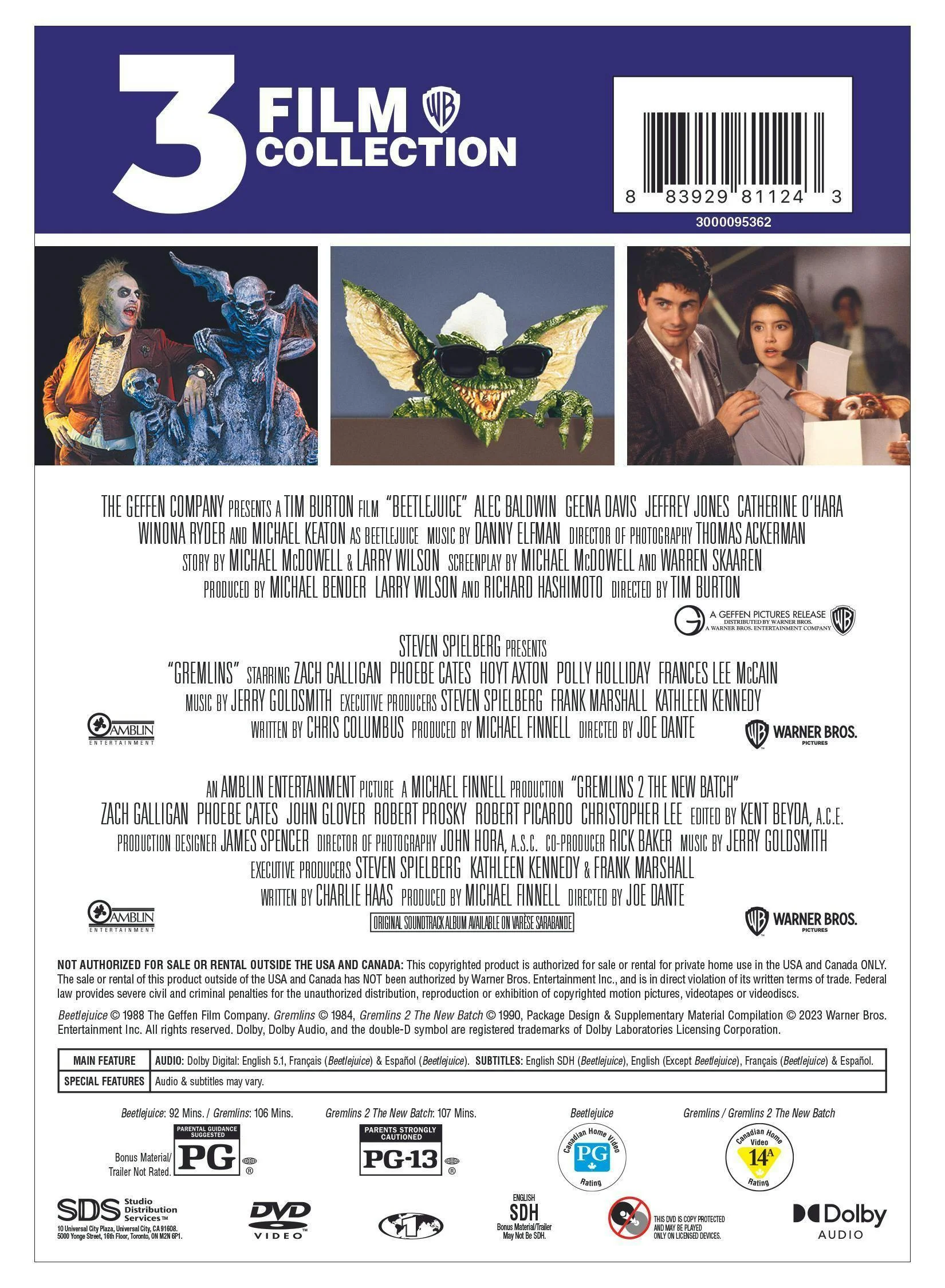 Beetlejuice/Gremlins/Gremlins: The New Batch (DVD Triple Feature) [DVD] - Image 2