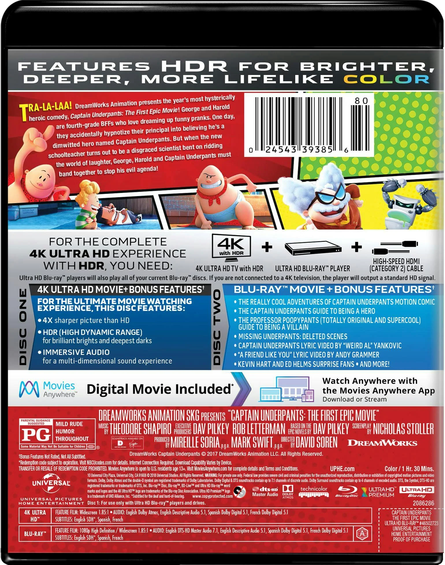 Captain Underpants: The First Epic Movie (4K Ultra HD) [UHD] - Image 3