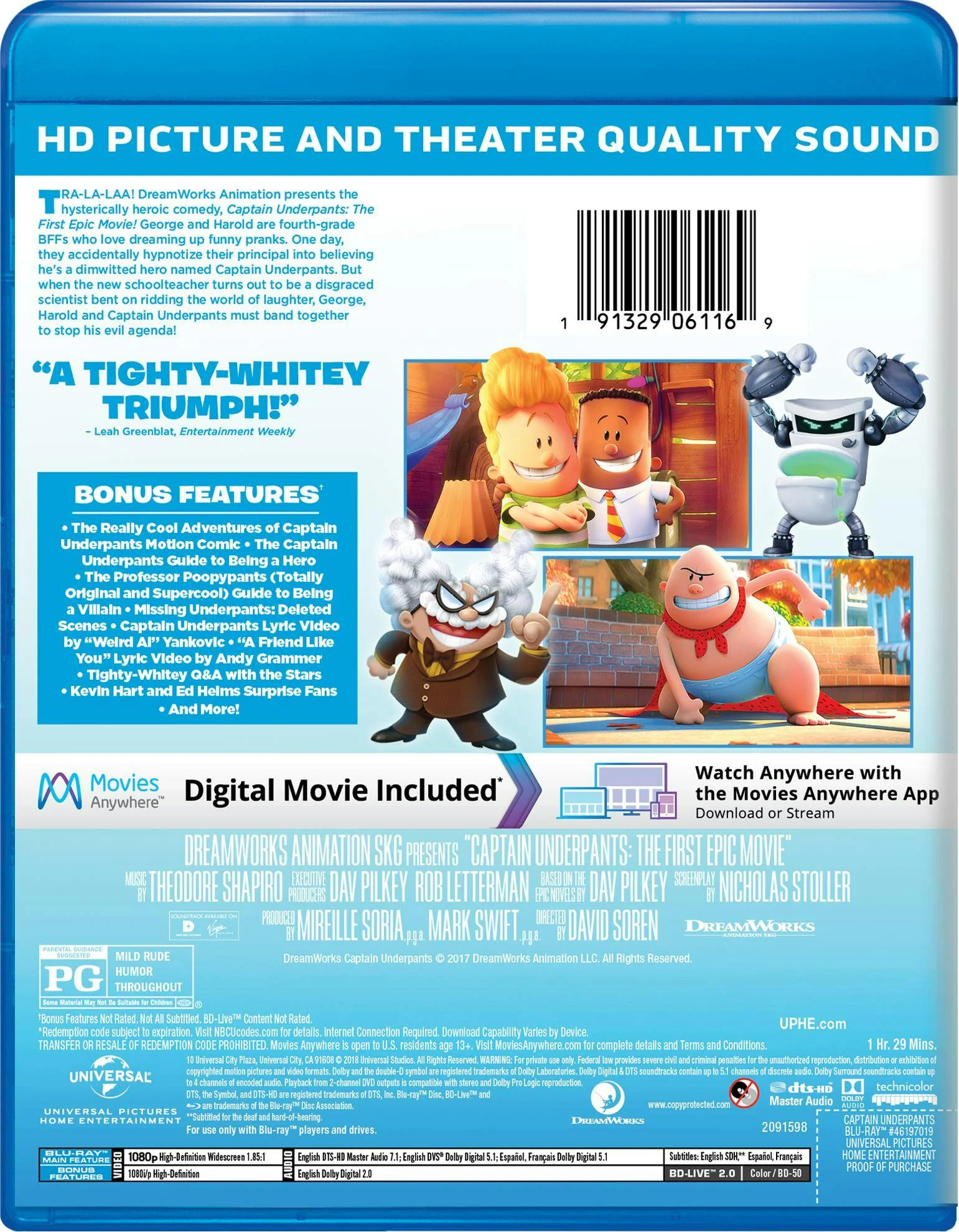 Captain Underpants: The First Epic Movie [Blu-ray] - Image 3