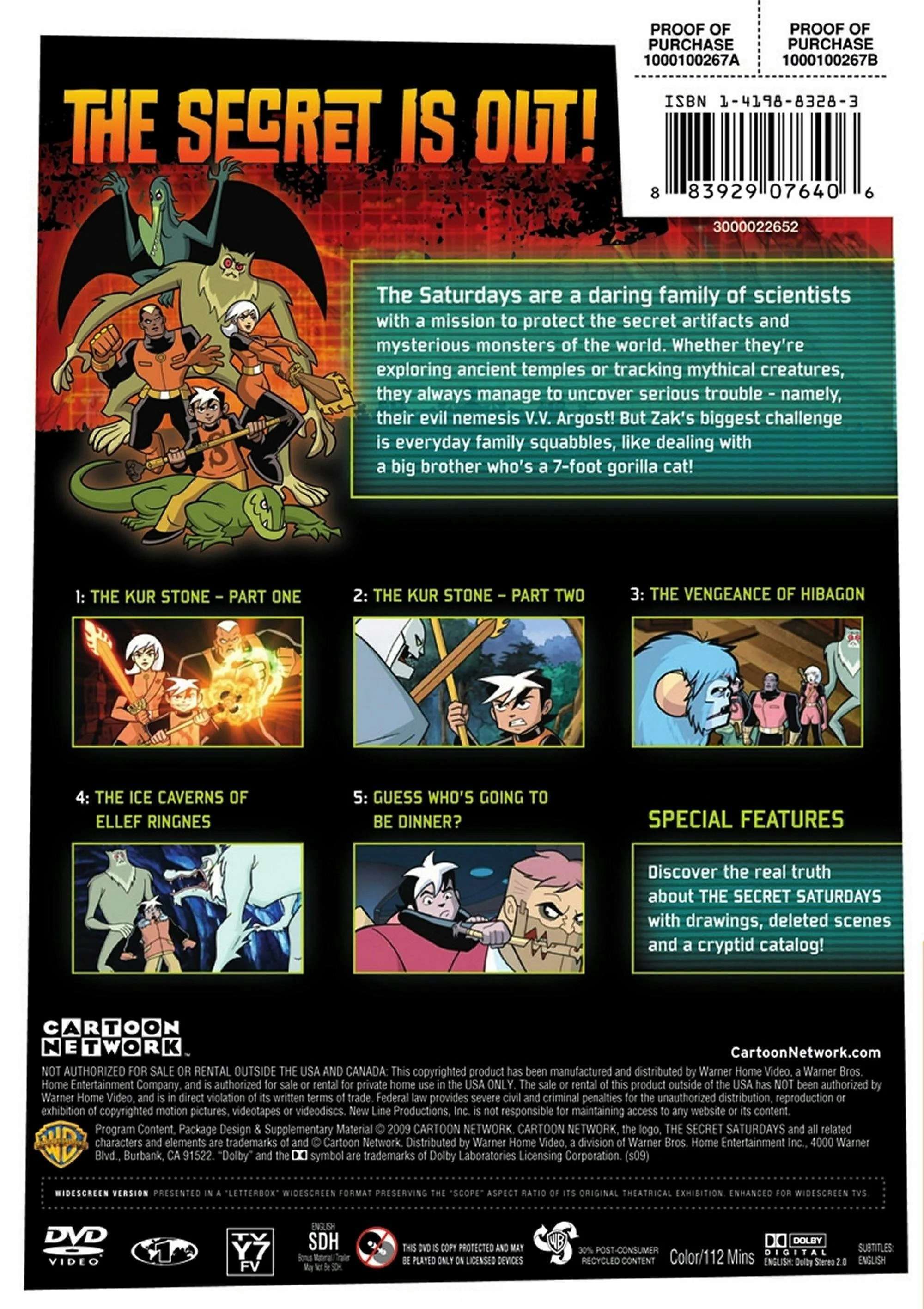 Cartoon Network: Secret Saturdays - Volume One [DVD] - Image 2