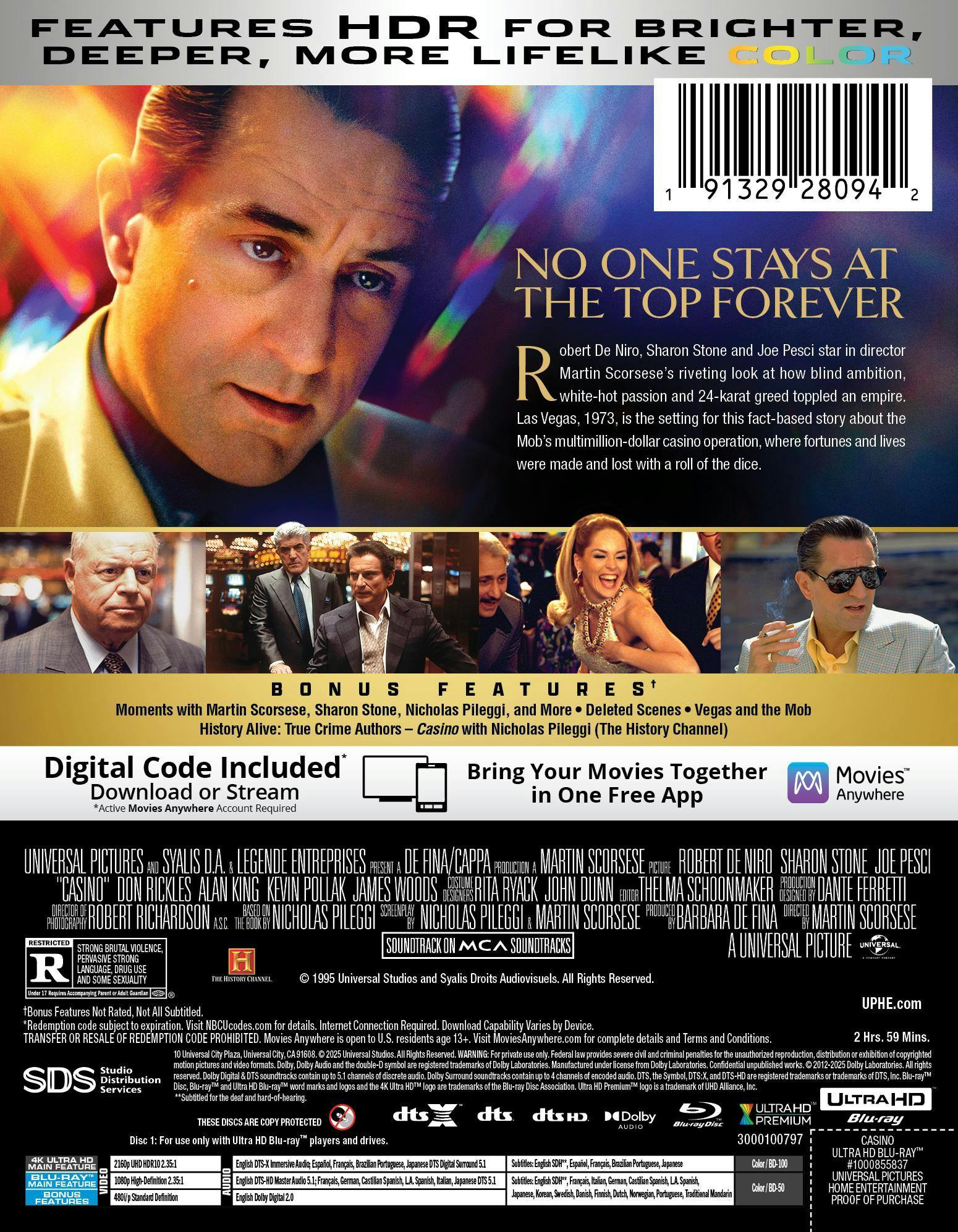 Casino (Limited Edition 4K Ultra HD Steelbook + Blu-ray + Digital) [UHD] - Image 3