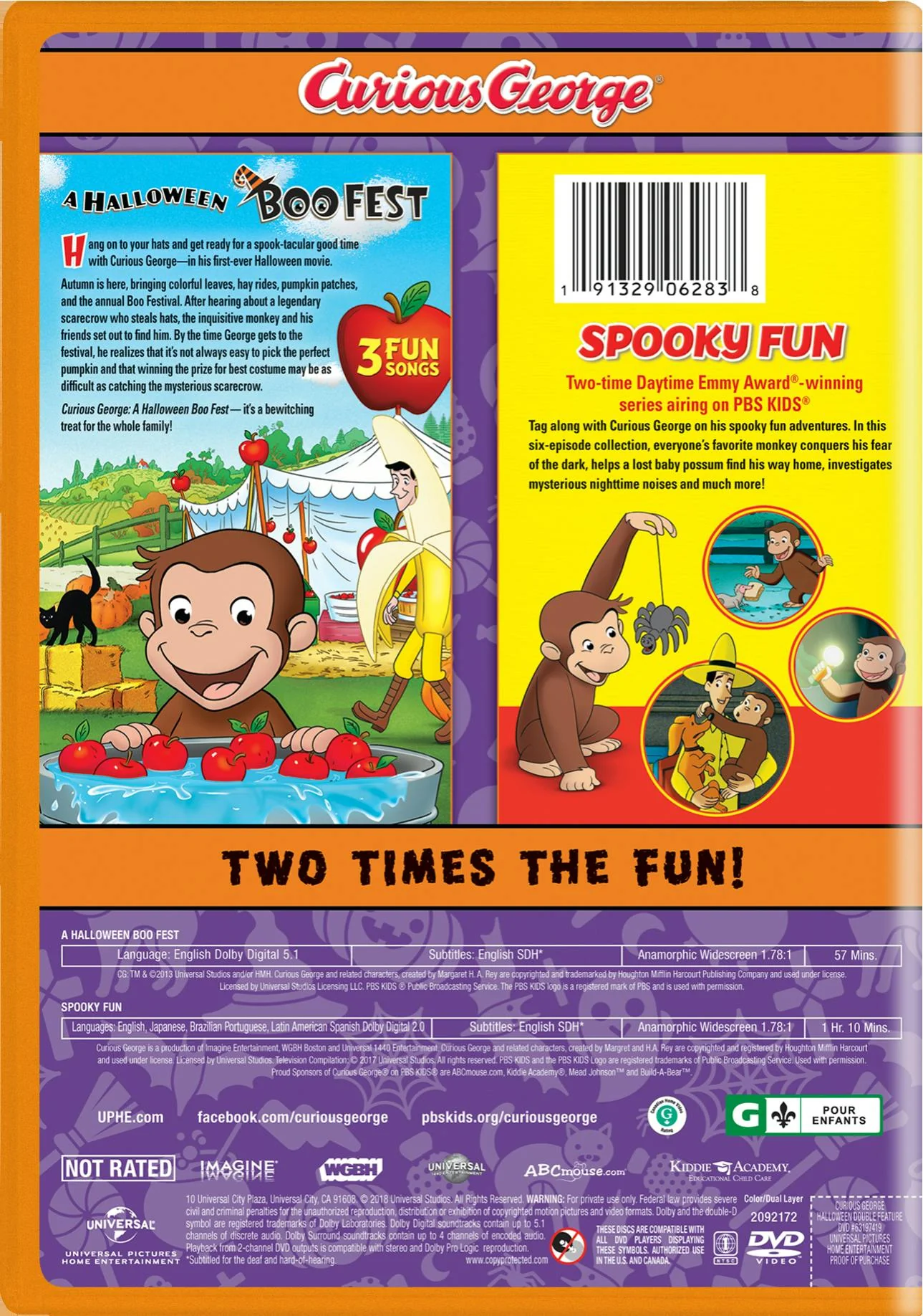 Curious George: A Halloween boo fest/Spooky fun (DVD Double Feature) [DVD] - Image 2