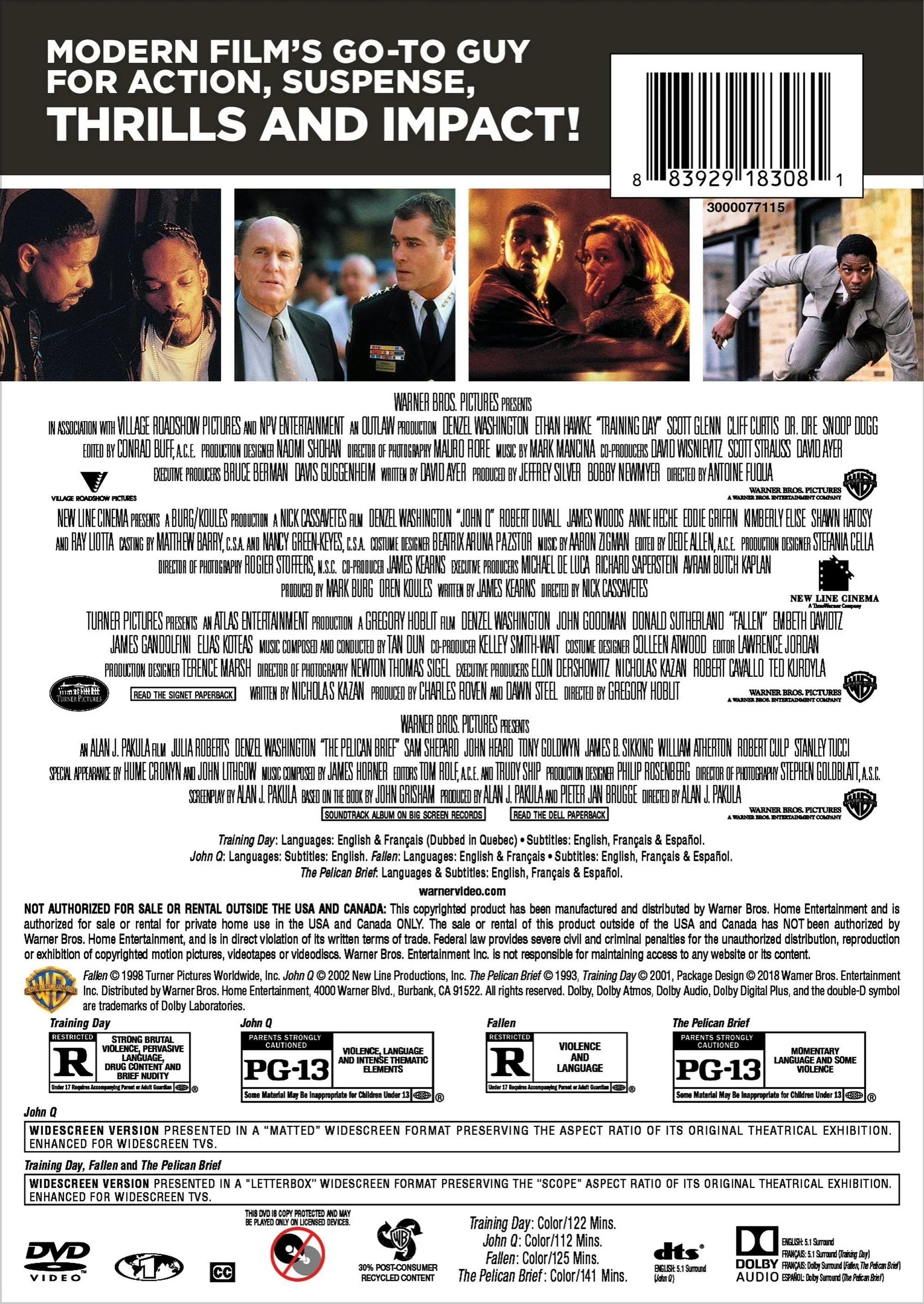 Denzel Washington Collection (Box Set) [DVD] - Image 2