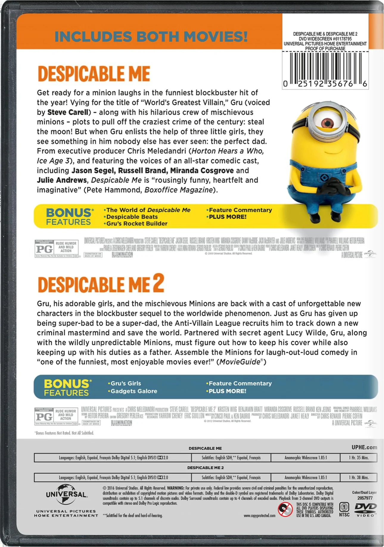 Despicable Me/Despicable Me 2 (DVD Double Feature) [DVD] - Image 2