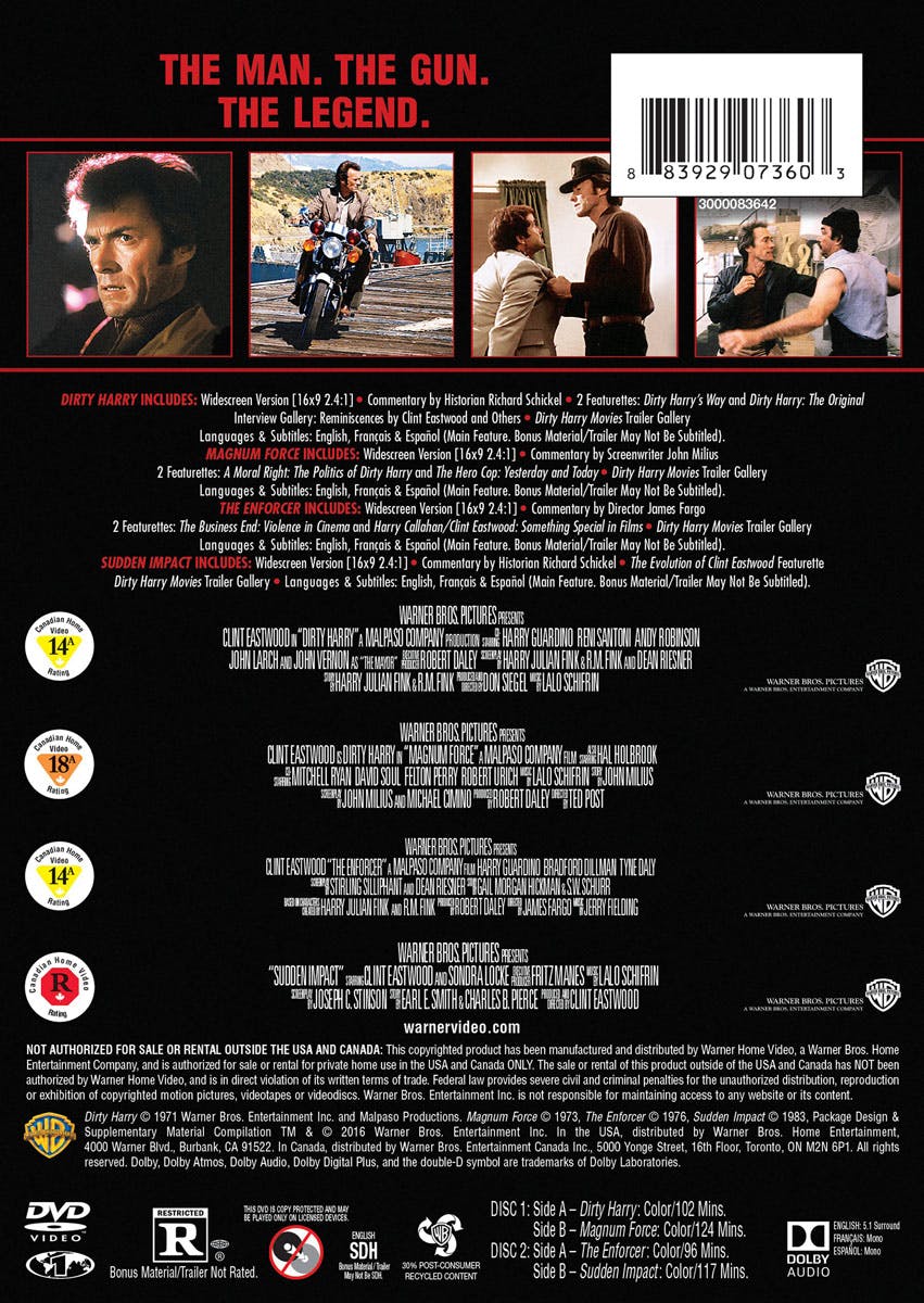 4 Film Favorites: Dirty Harry Collection (Box Set) [DVD] - Image 3