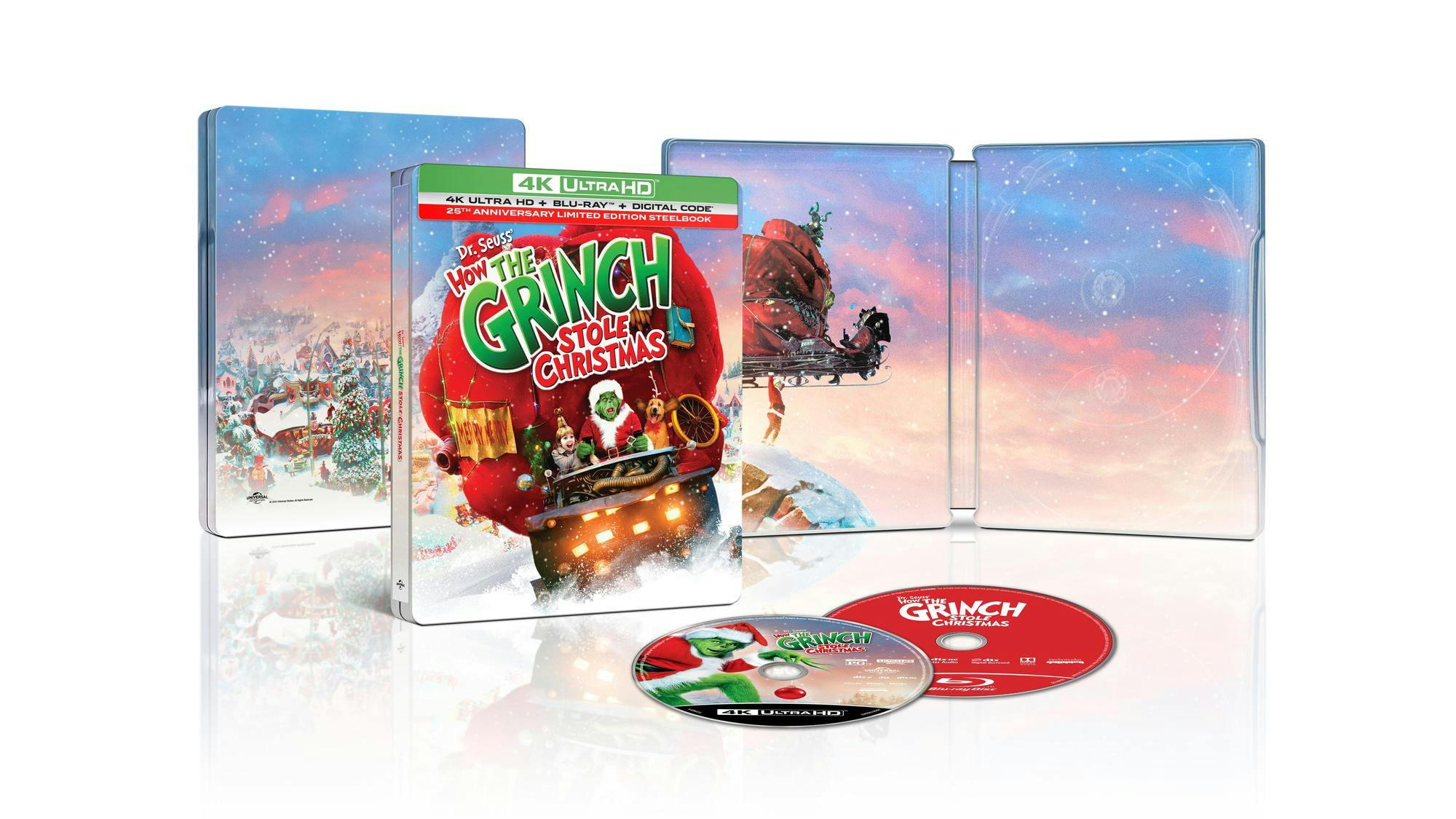 Dr Seuss How The Grinch Stole Christmas - 25th Anniversary Edition (Limited Edition 4K Ultra HD Steelbook + Blu-ray + Digital) [UHD] - Image 4