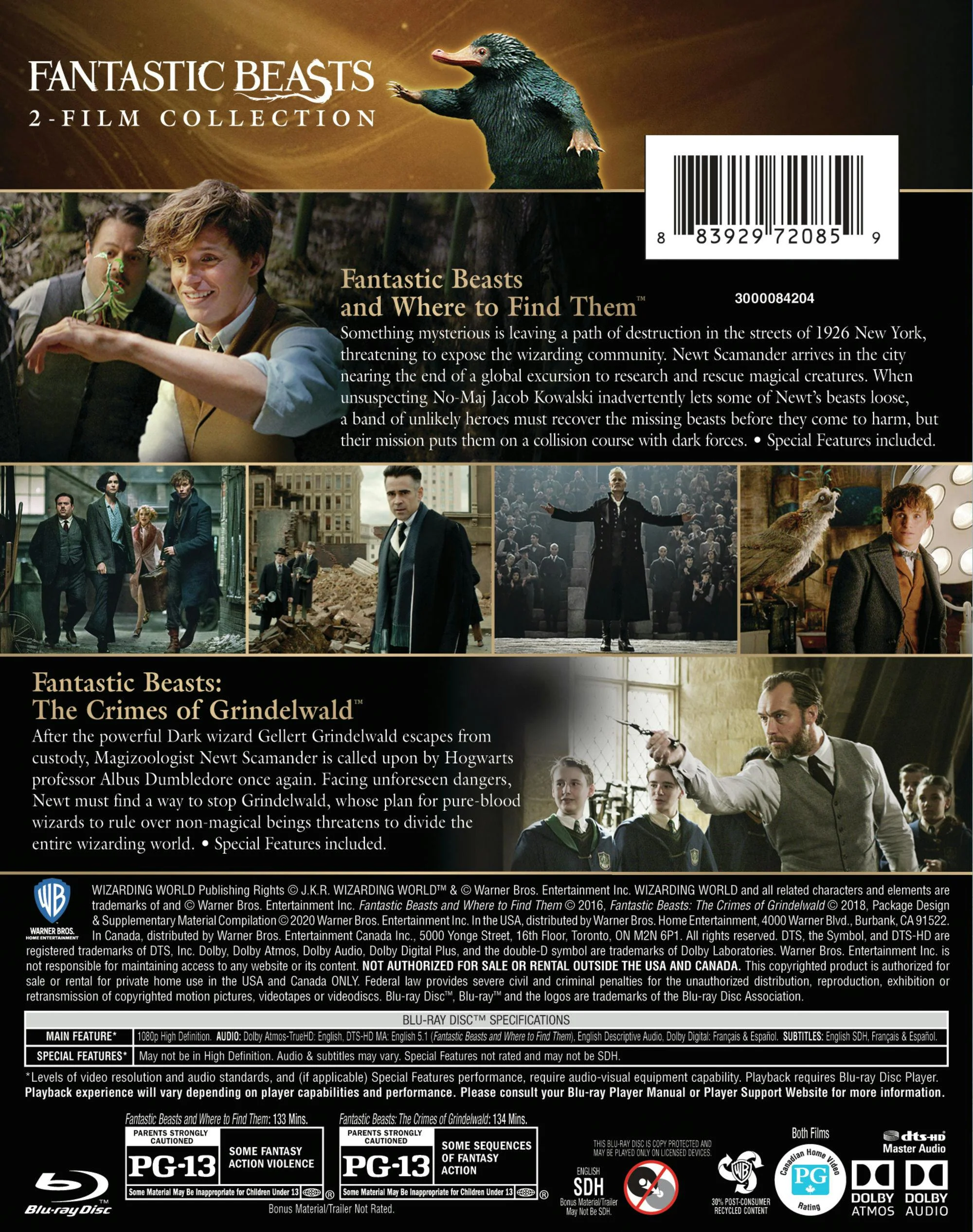 Fantastic Beasts: 2-film Collection (Blu-ray Double Feature) [Blu-ray] - Image 2