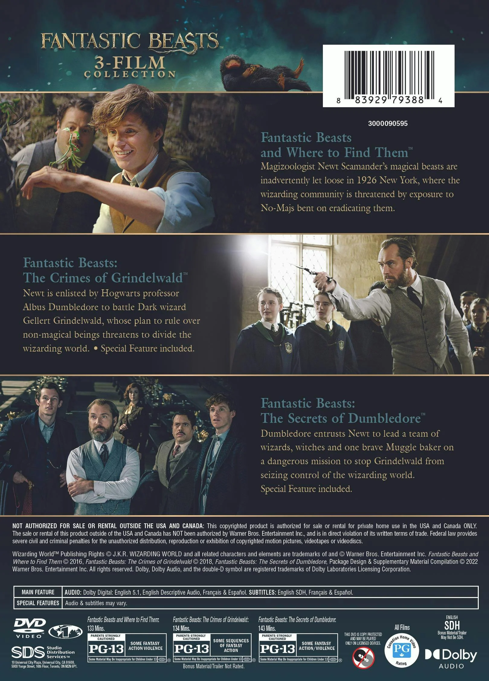 Fantastic Beasts: 3-film Collection (Box Set) [DVD] - Image 3