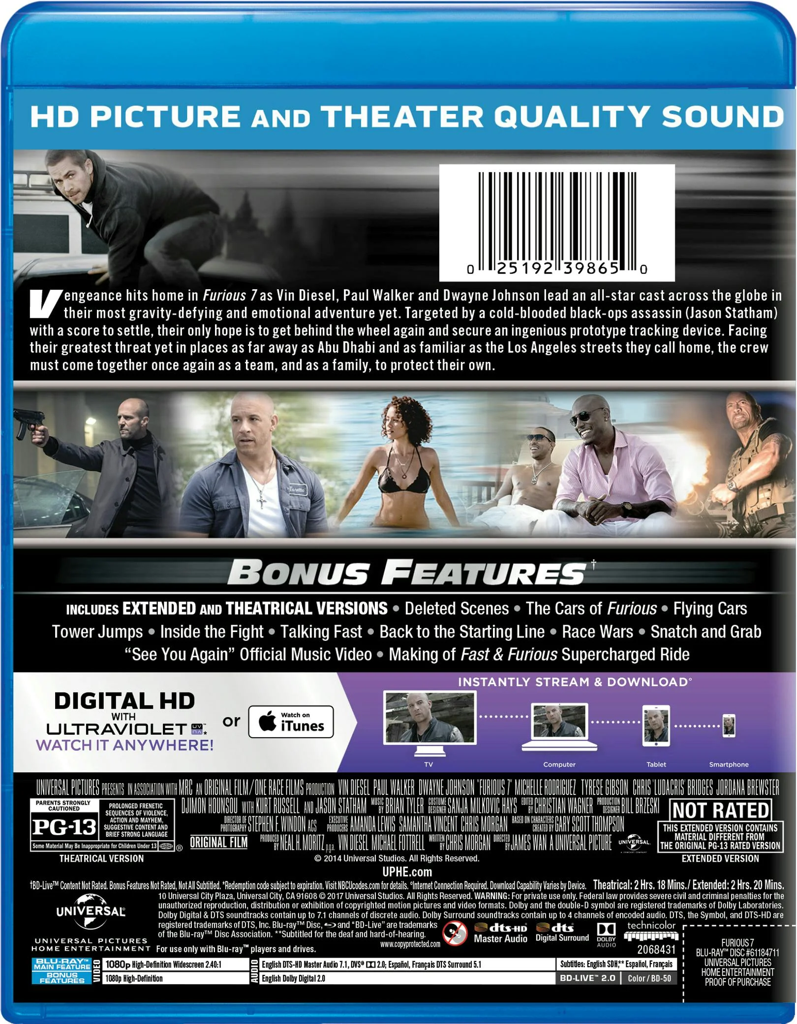Fast & Furious 7 (Blu-ray Extended Edition) [Blu-ray] - Image 2