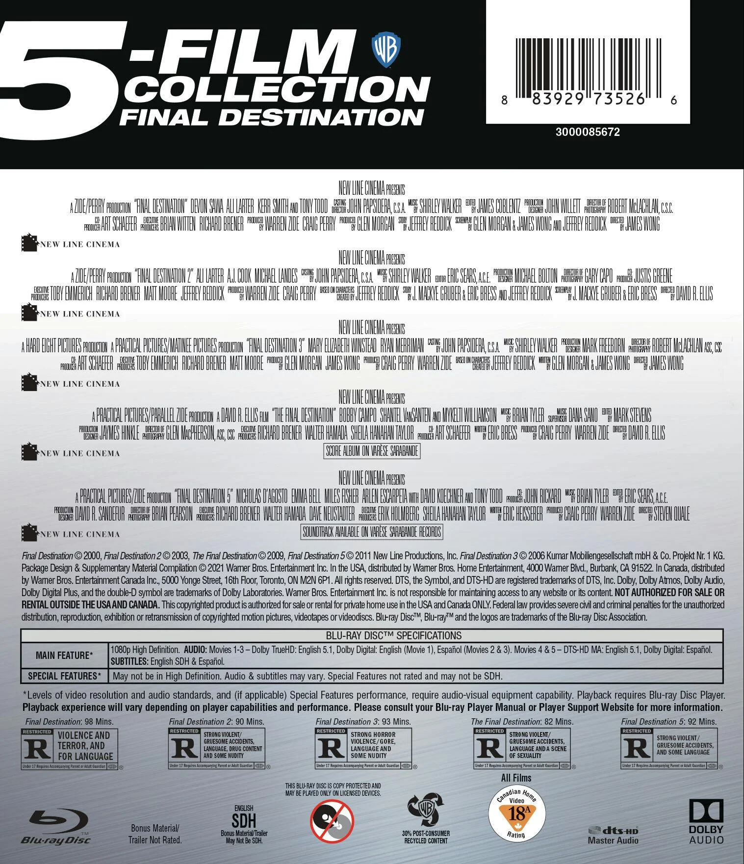 Final Destination 5-film Collection (Box Set) [Blu-ray] - Image 2
