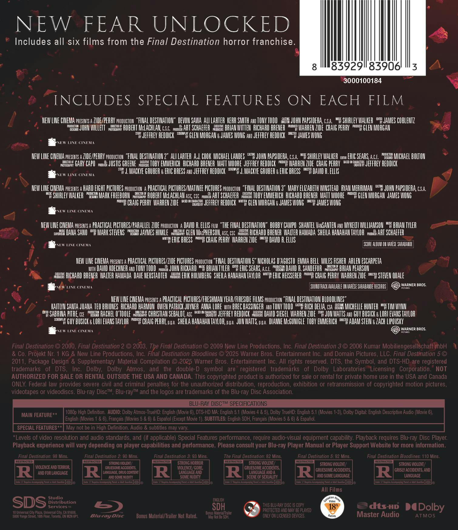 Final Destination 6-Film Collection (Blu-ray + Digital) [Blu-ray] - Image 3
