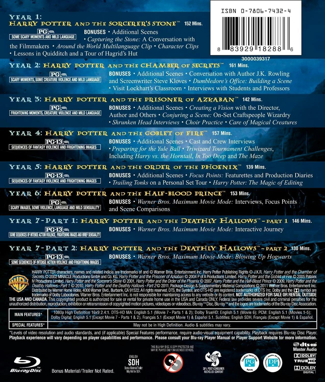 Harry Potter: Complete 8-film Collection (Blu-ray Set) [Blu-ray] - Image 3