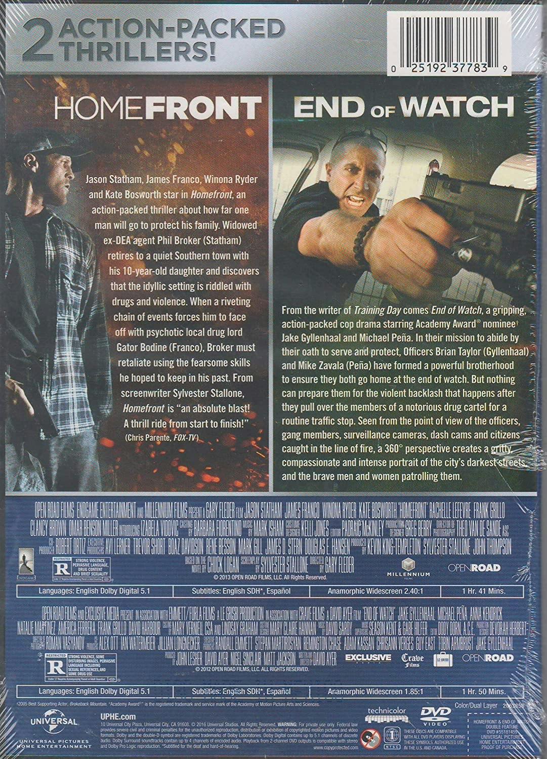 Homefront / End of Watch Double Feature [DVD] - Image 2