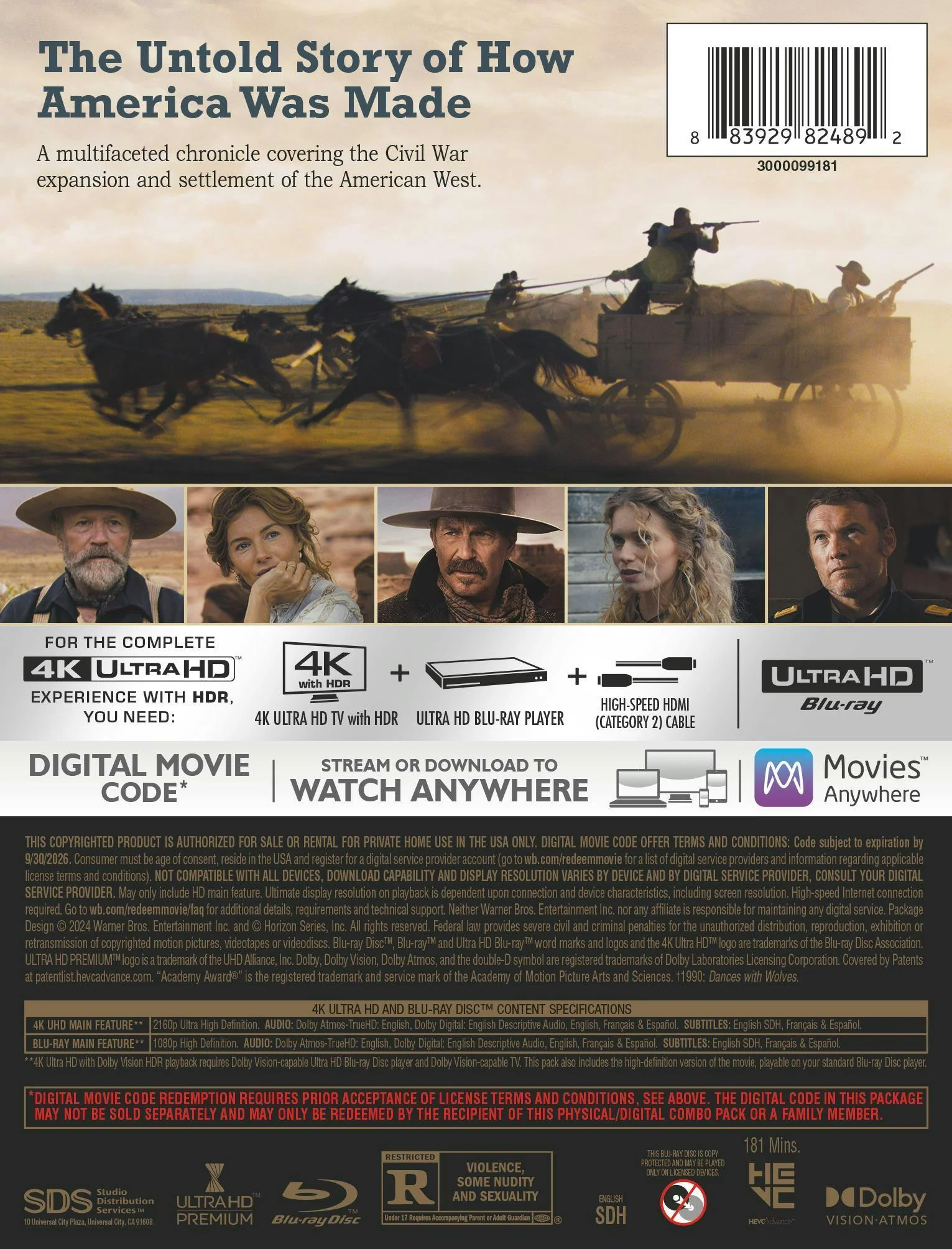 Horizon: An American Saga Chapter 1 (Limited Edition 4K Ultra HD Steelbook + Blu-ray + Digital) [UHD] - Image 3