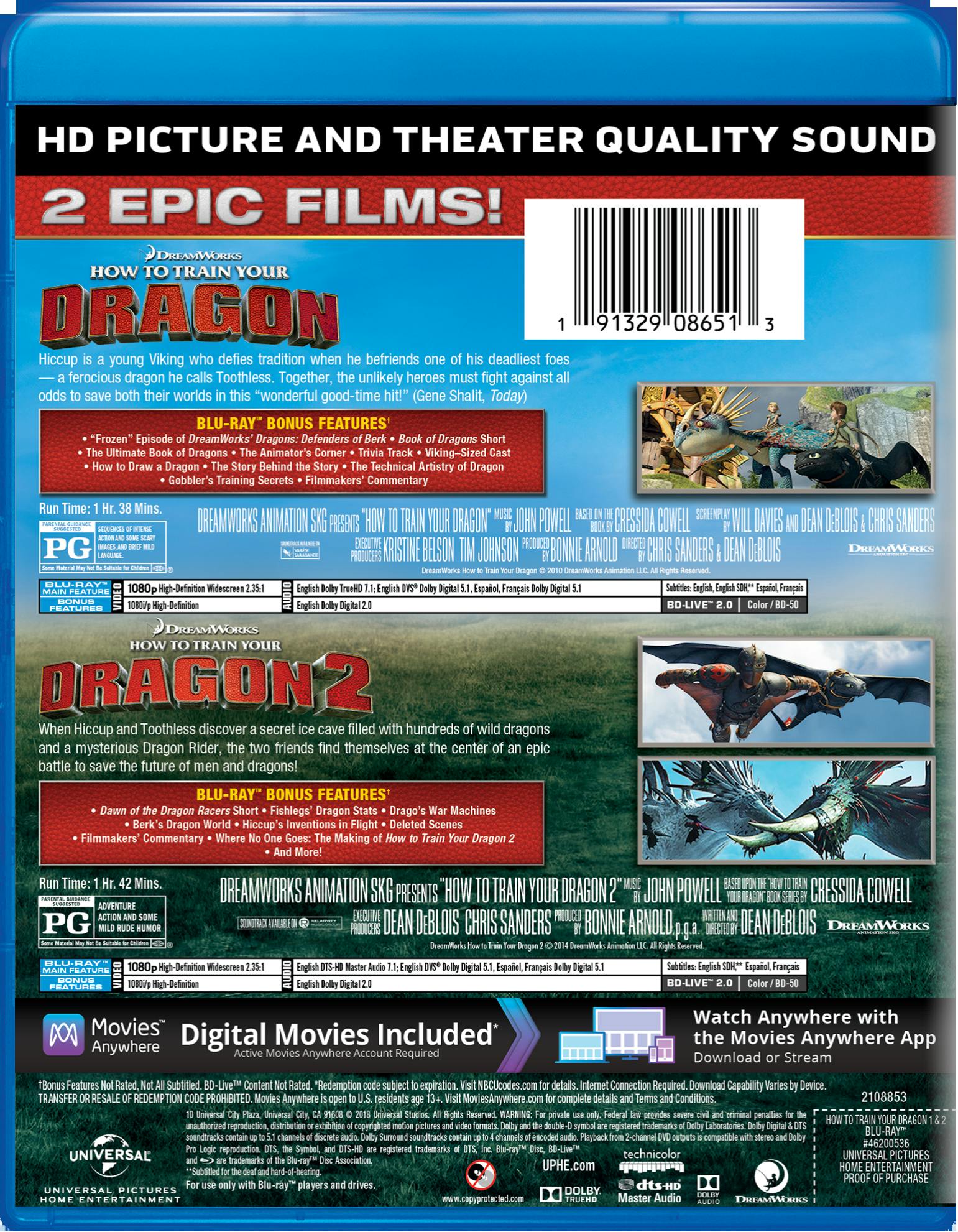 How to Train Your Dragon 1 & 2 (Blu-ray New Box Art) [Blu-ray] - Image 2