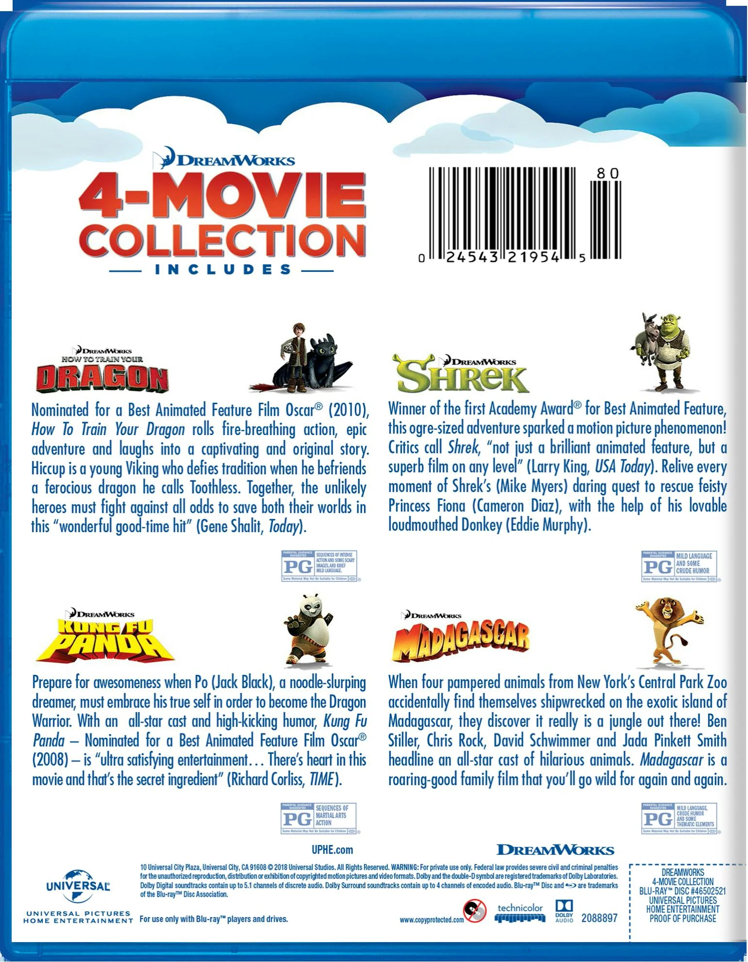 How to Train Your Dragon/Madagascar/Shrek/Kung Fu Panda (Blu-ray Set) [Blu-ray] - Image 2