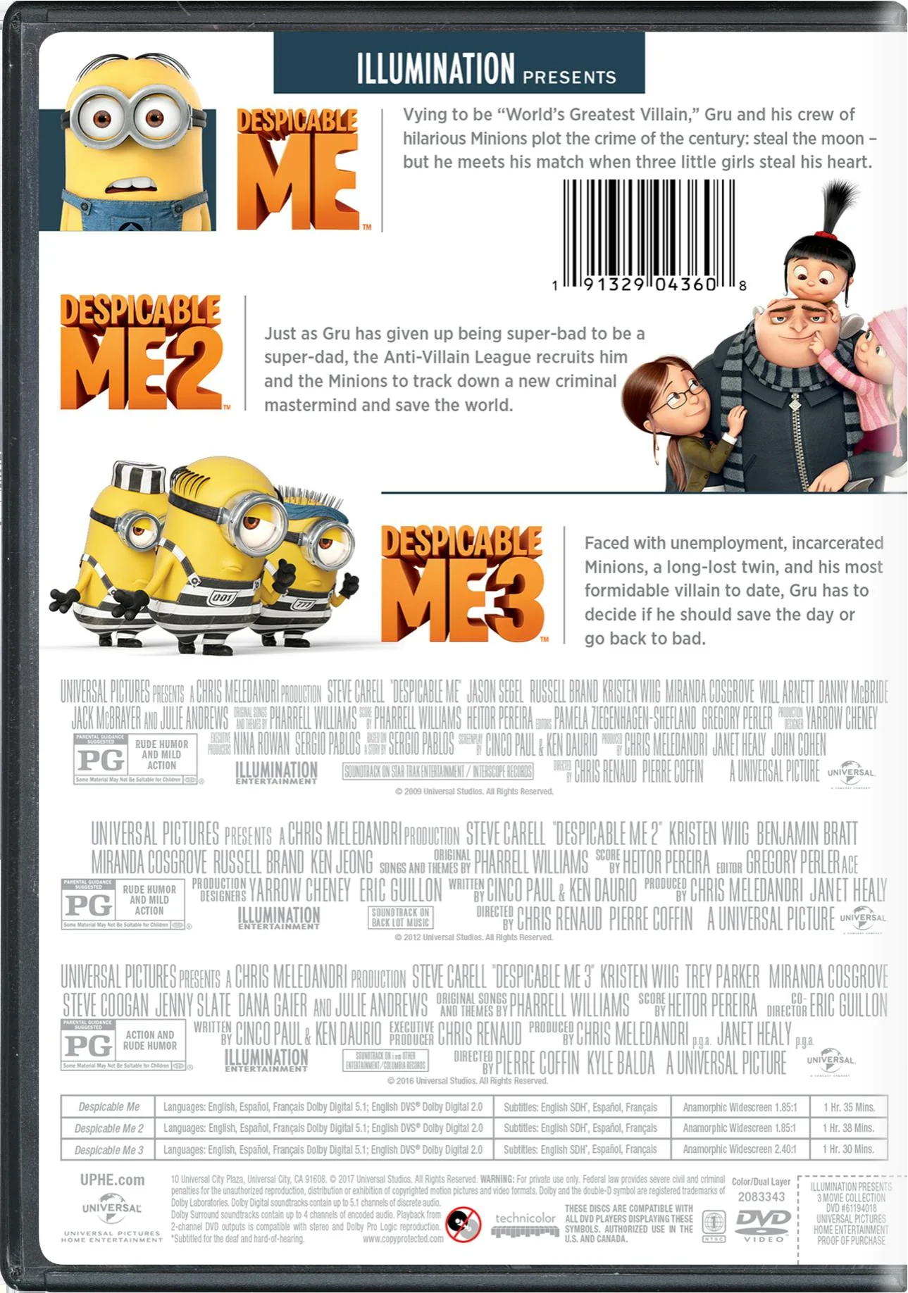 Illuminatiion Presents: Despicable Me 3-Movie Collection [DVD] - Image 2