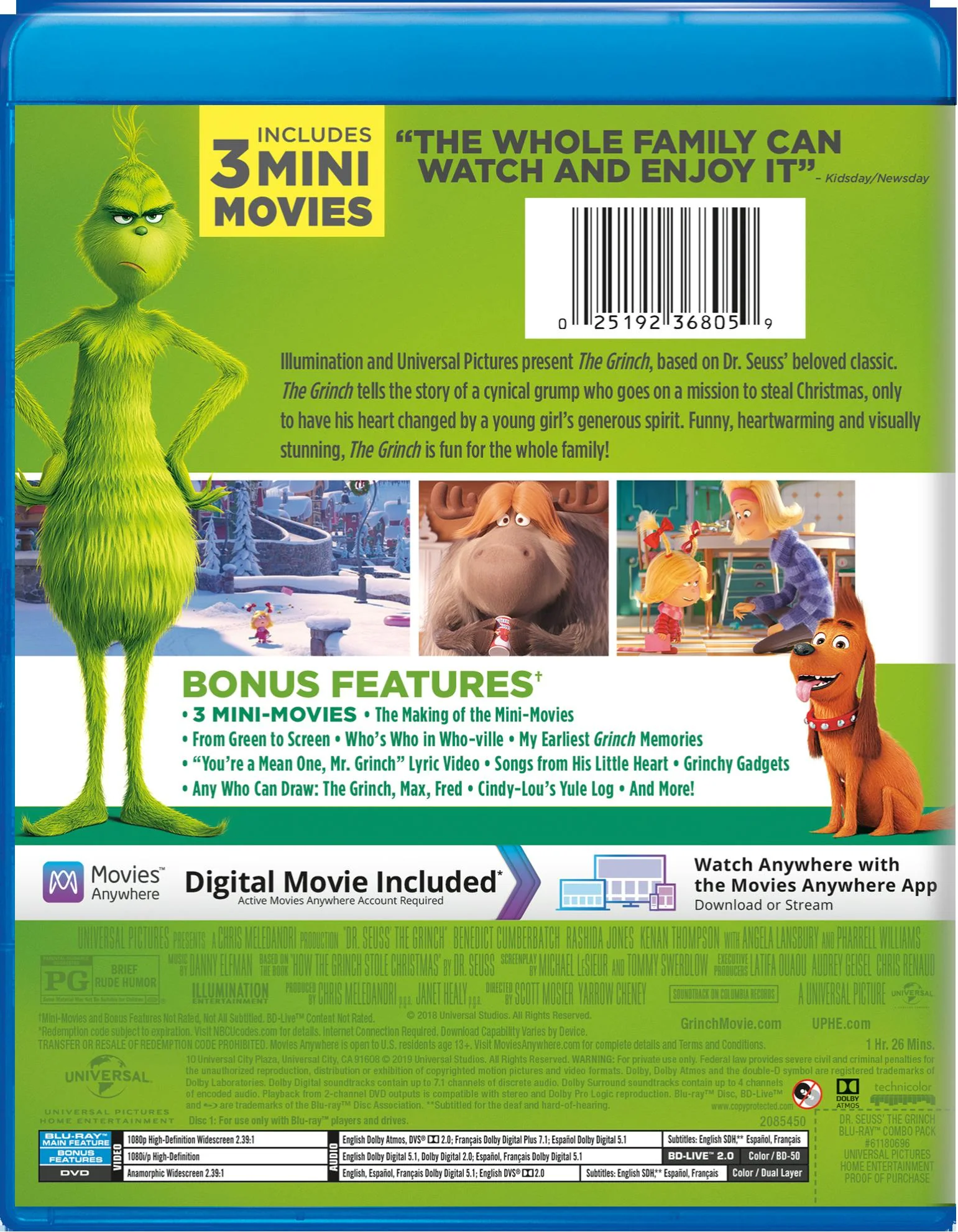 Illumination Presents: Dr. Seuss' The Grinch (DVD + Digital) [Blu-ray] - Image 2