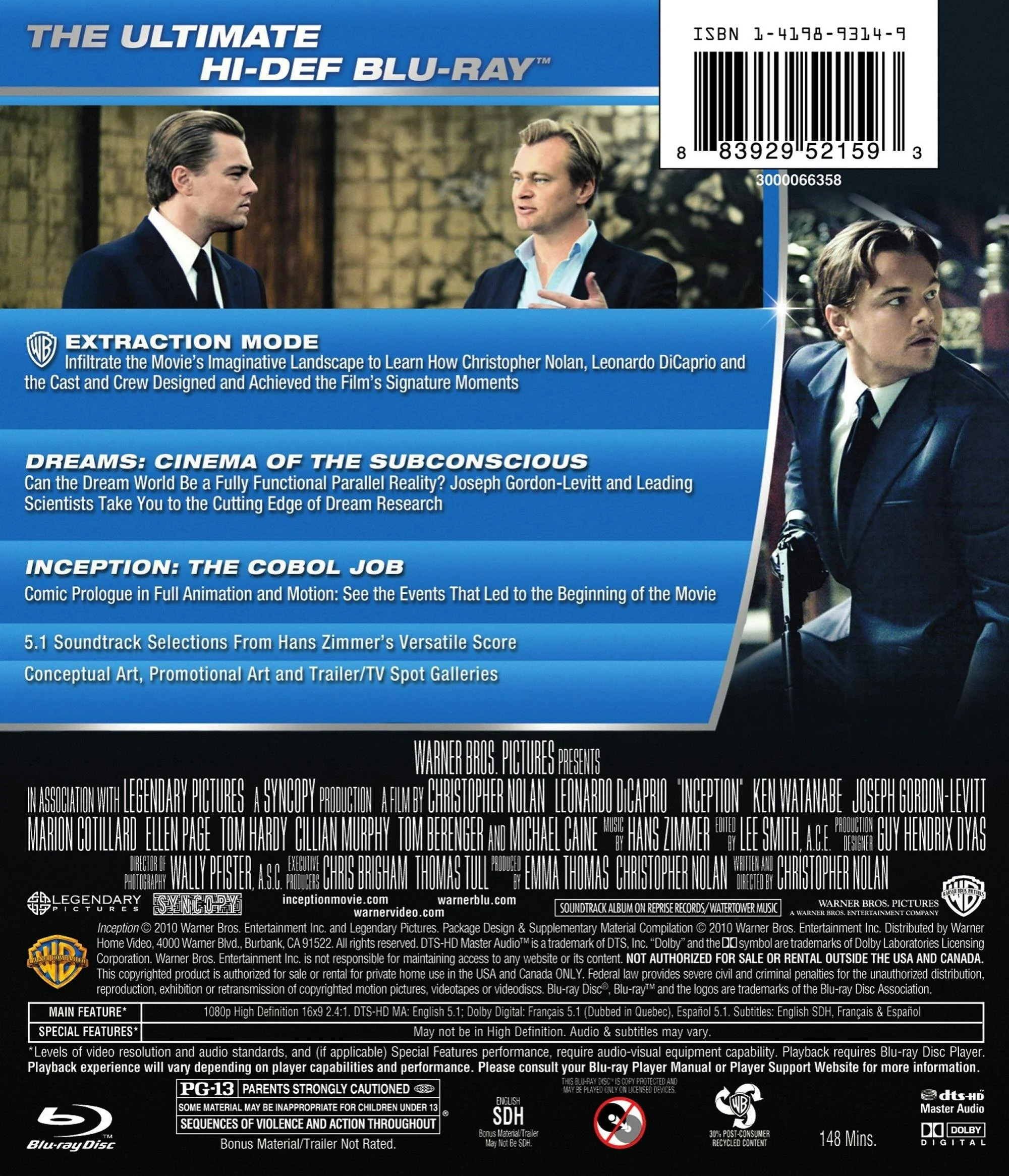 Inception (Blu-ray New Box Art) [Blu-ray] - Image 2