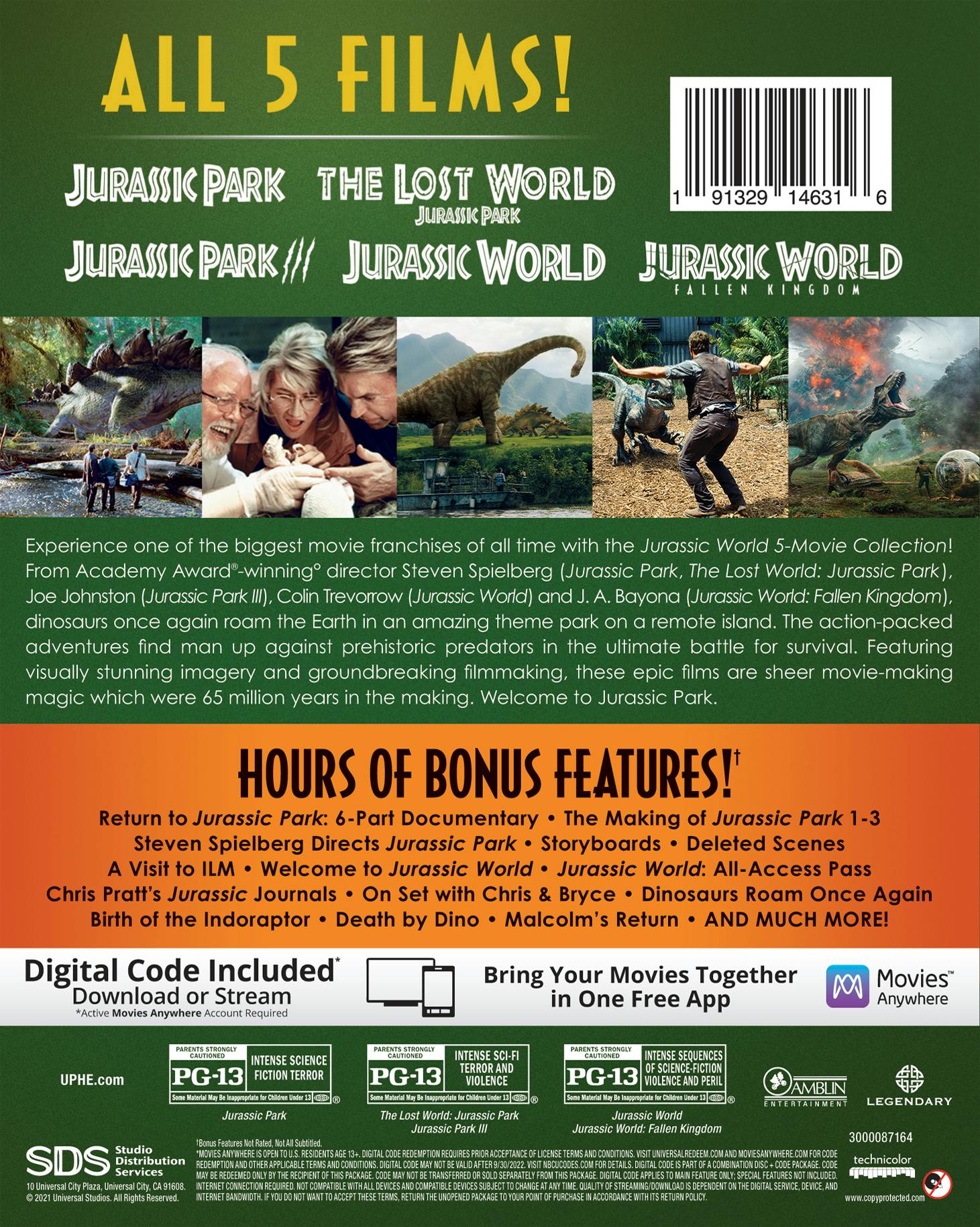 Jurassic World: 5-movie Collection (Blu-ray + Digital Copy) [Blu-ray] - Image 2