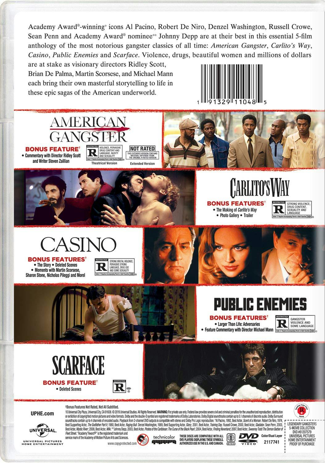 Legendary Gangsters: 5-Movie Collection (2019) (DVD Set) [DVD] - Image 2