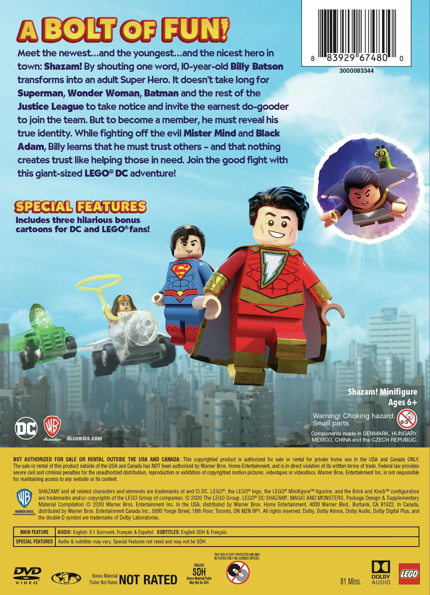 LEGO DC Shazam: Magic and Monsters (DVD + Toy) [DVD] - Image 3
