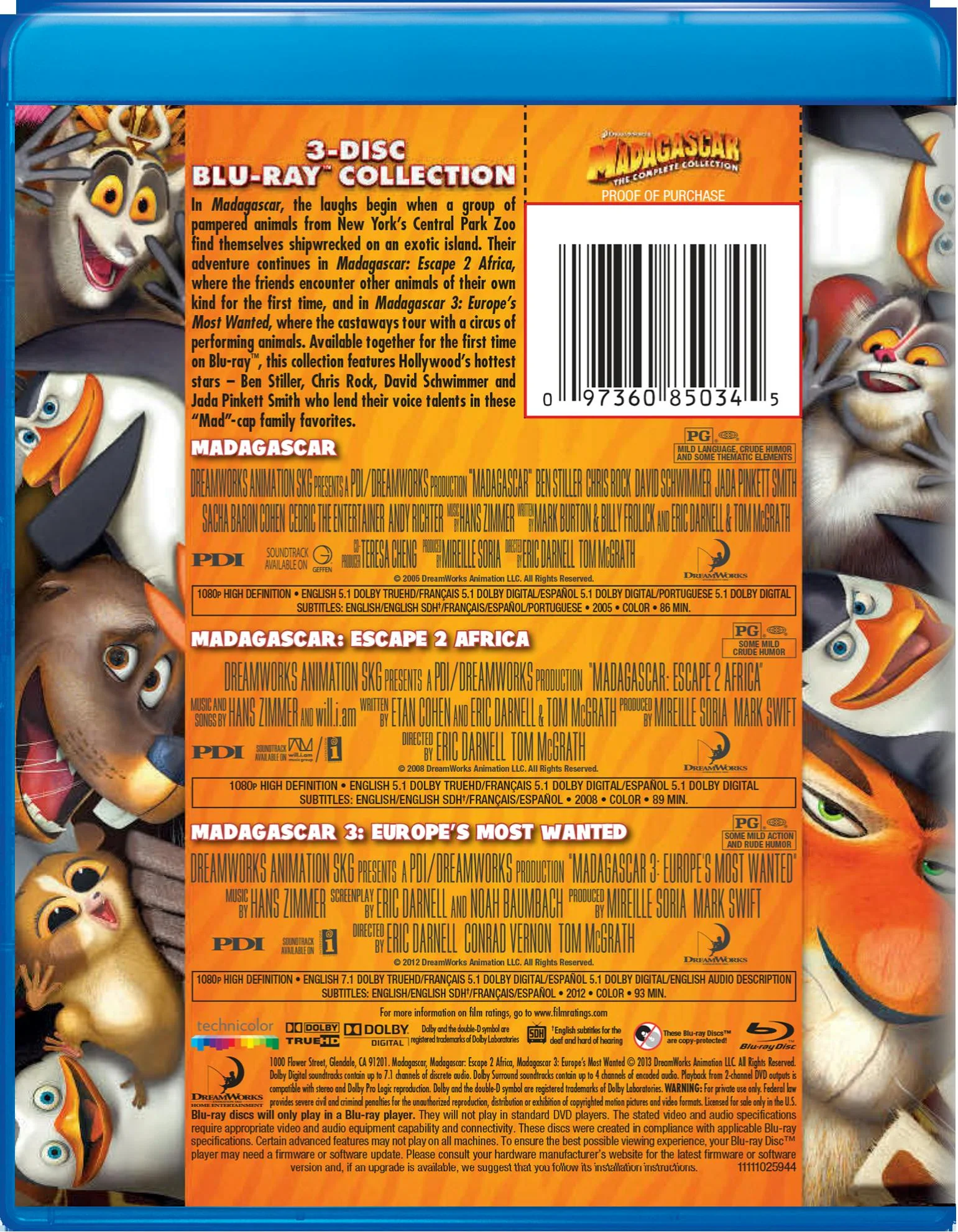 Madagascar: The Complete Collection (Blu-ray Set) [Blu-ray] - Image 2