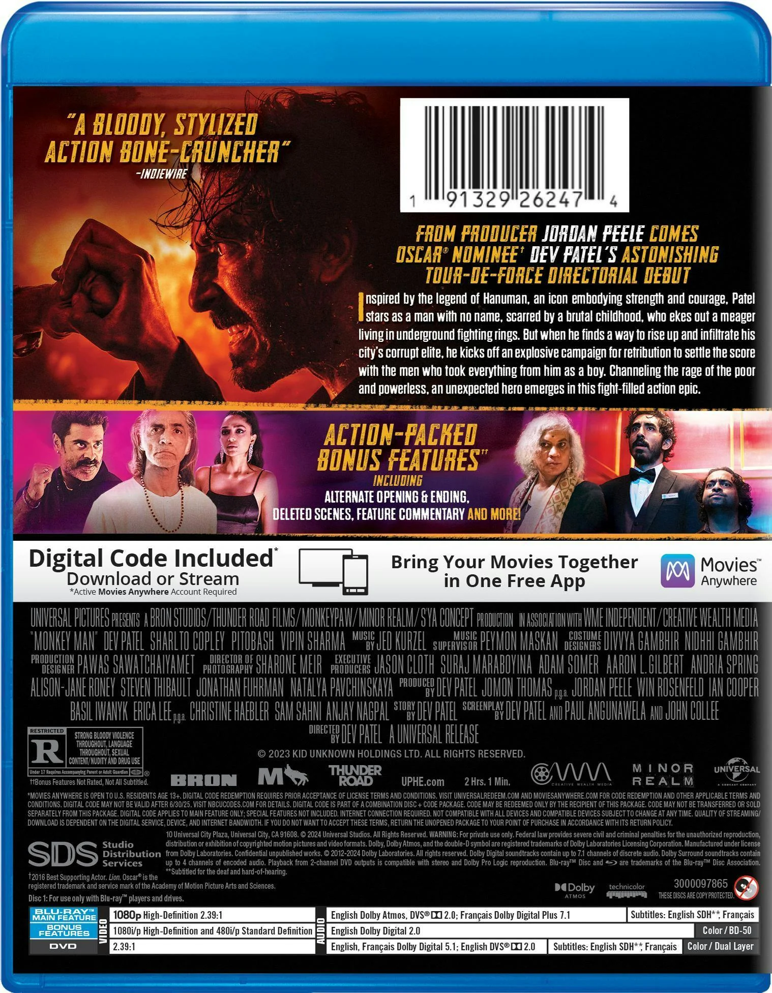 Monkey Man - Collector's Edition Blu-ray + DVD + Digital (with DVD) [Blu-ray] - Image 3