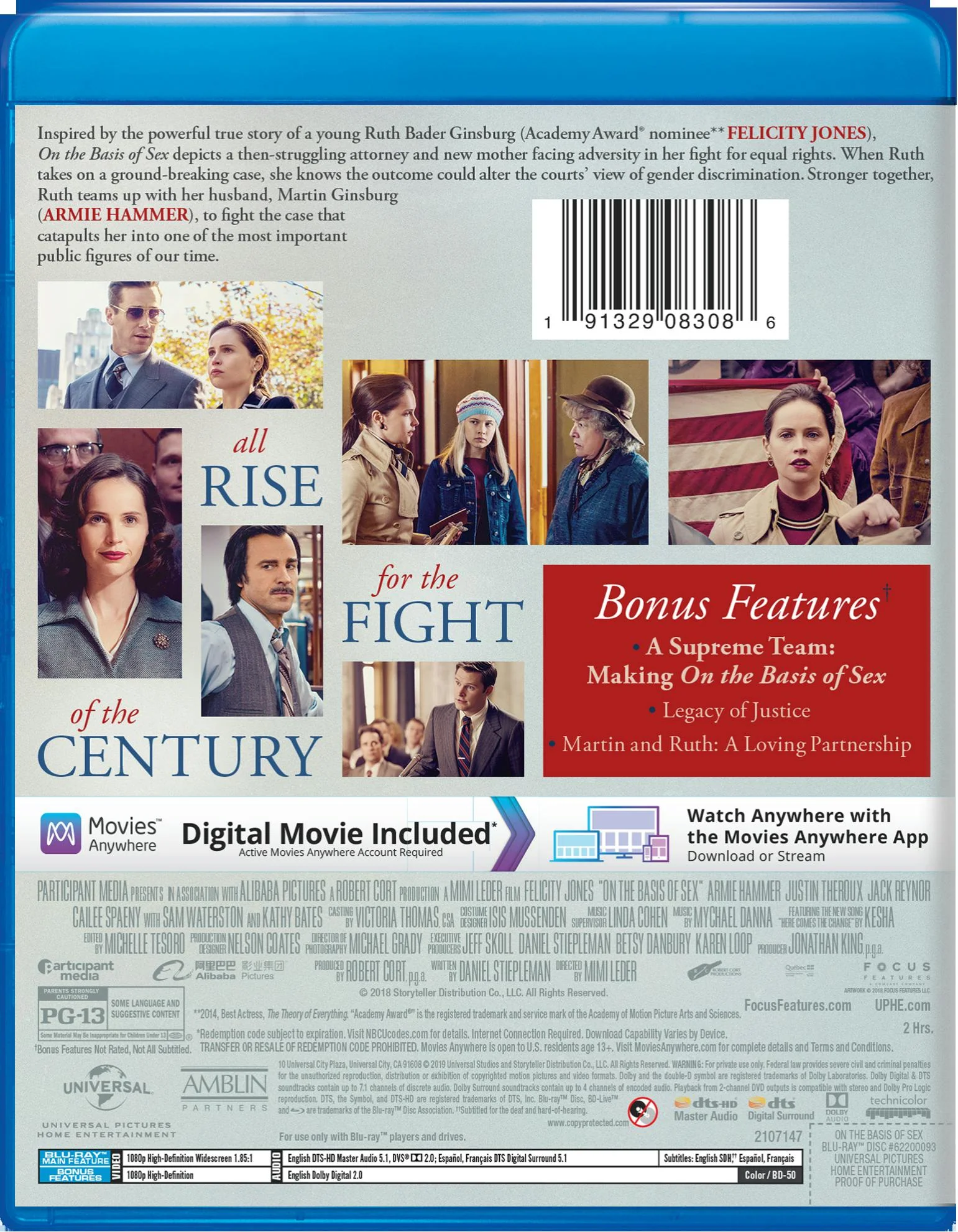 On the Basis of Sex (Blu-ray + Digital HD) [Blu-ray] - Image 2