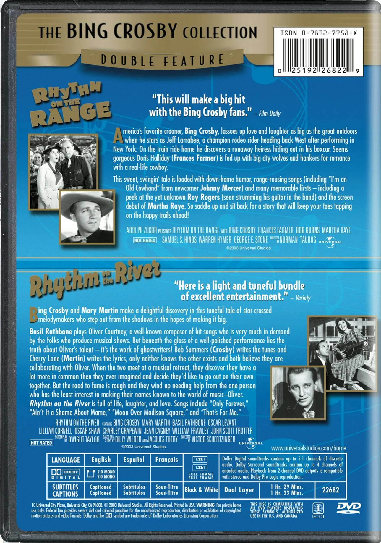 Rhythm On the River/Rhythm On the Range (DVD Double Feature) [DVD] - Image 2