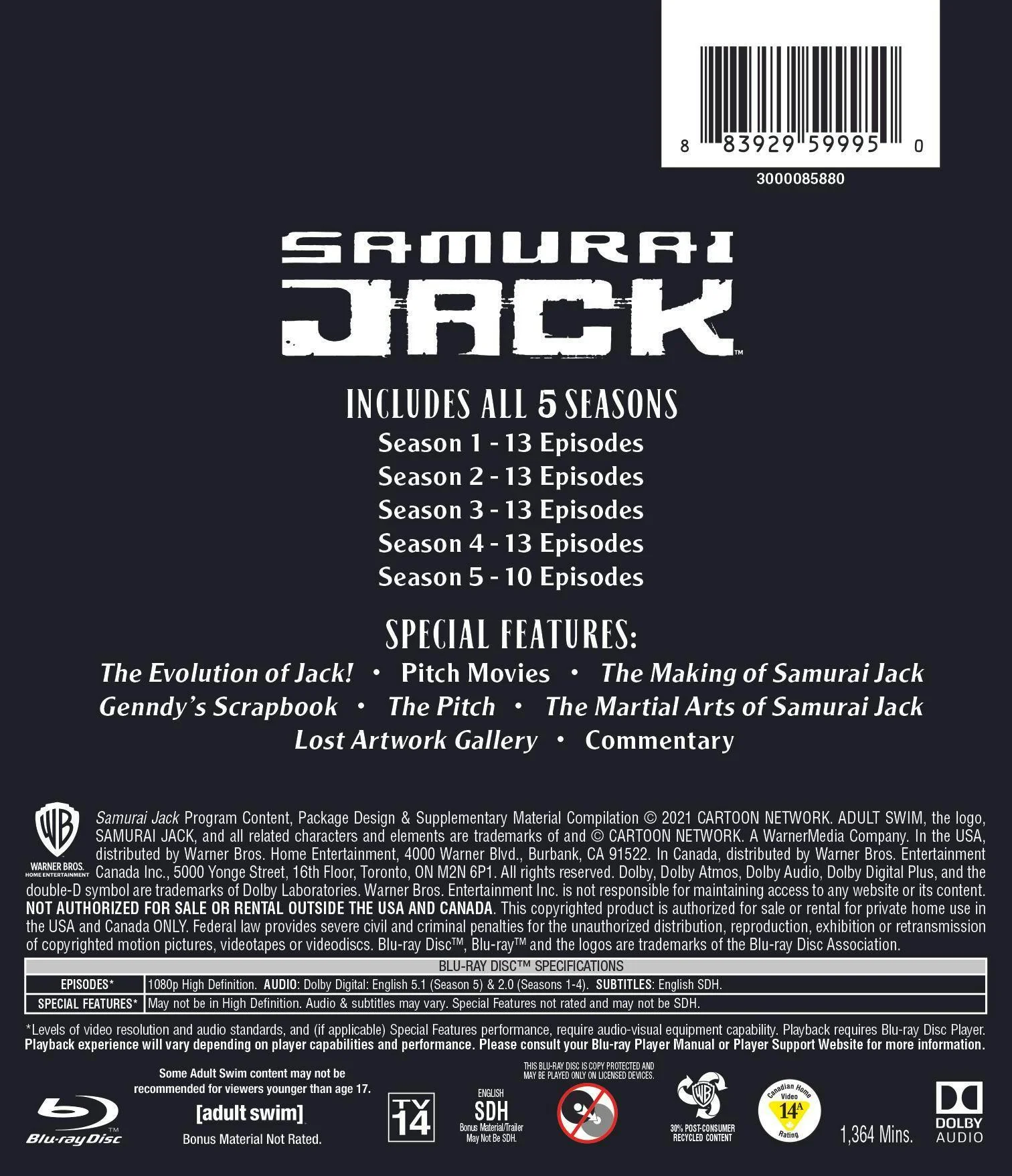 Samurai Jack: The Complete Series Box Set (Blu-ray Set) [Blu-ray] - Image 3