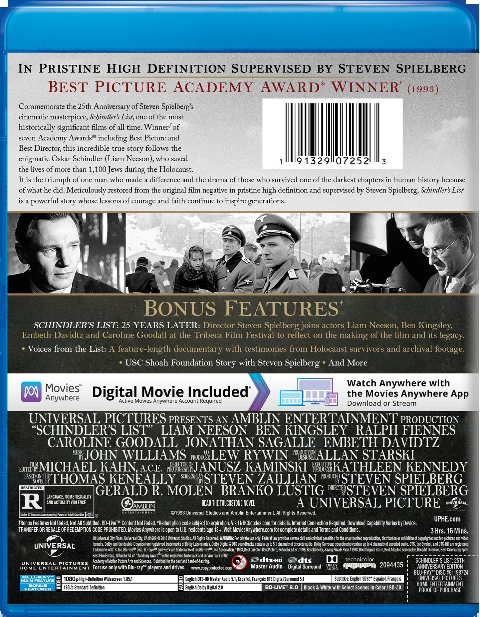 Schindler's List (25th Anniversary Edition) [Blu-ray] - Image 2