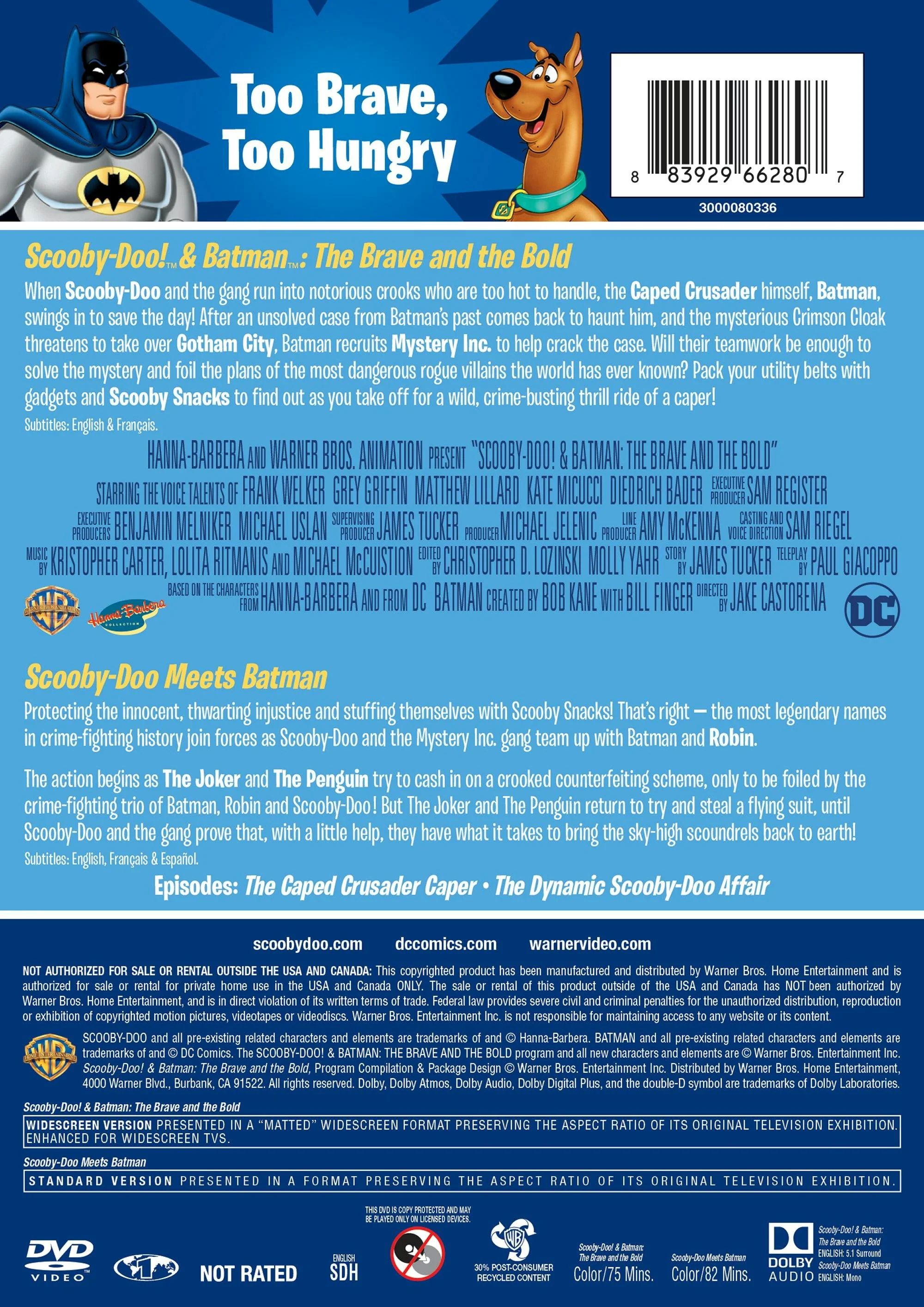 Scooby-Doo Meets Batman/Scooby-Doo and Batman: The Brave... (DVD Double Feature) [DVD] - Image 2