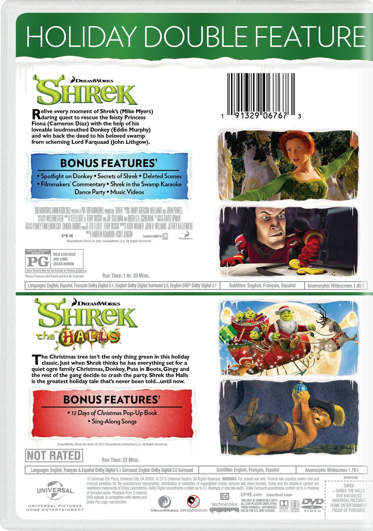 Shrek/Shrek the Halls (DVD Double Feature) [DVD] - Image 2