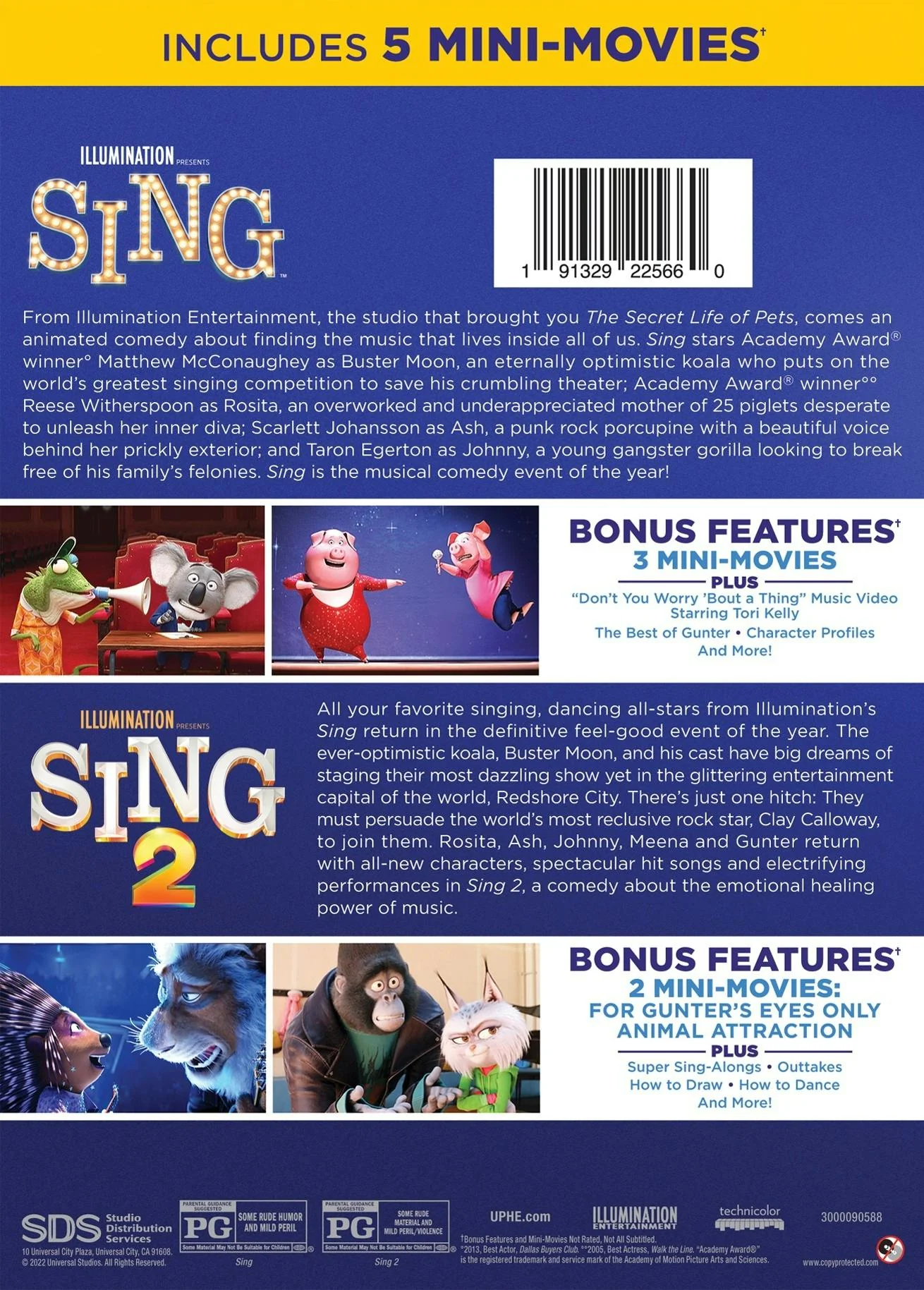Sing/Sing 2 (DVD New Box Art) [DVD] - Image 2