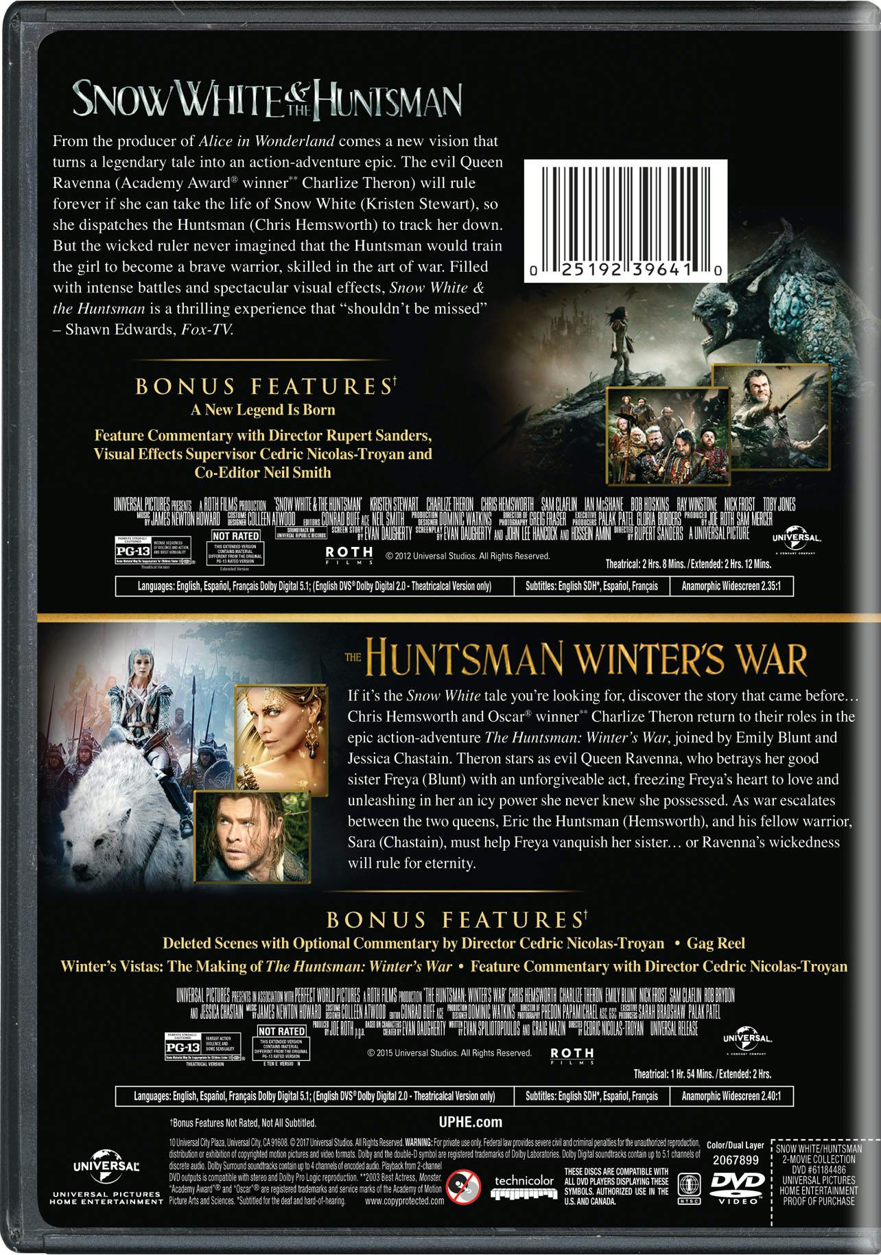 Snow White and the Huntsman/The Huntsman - Winter's War (DVD Double Feature) [DVD] - Image 2