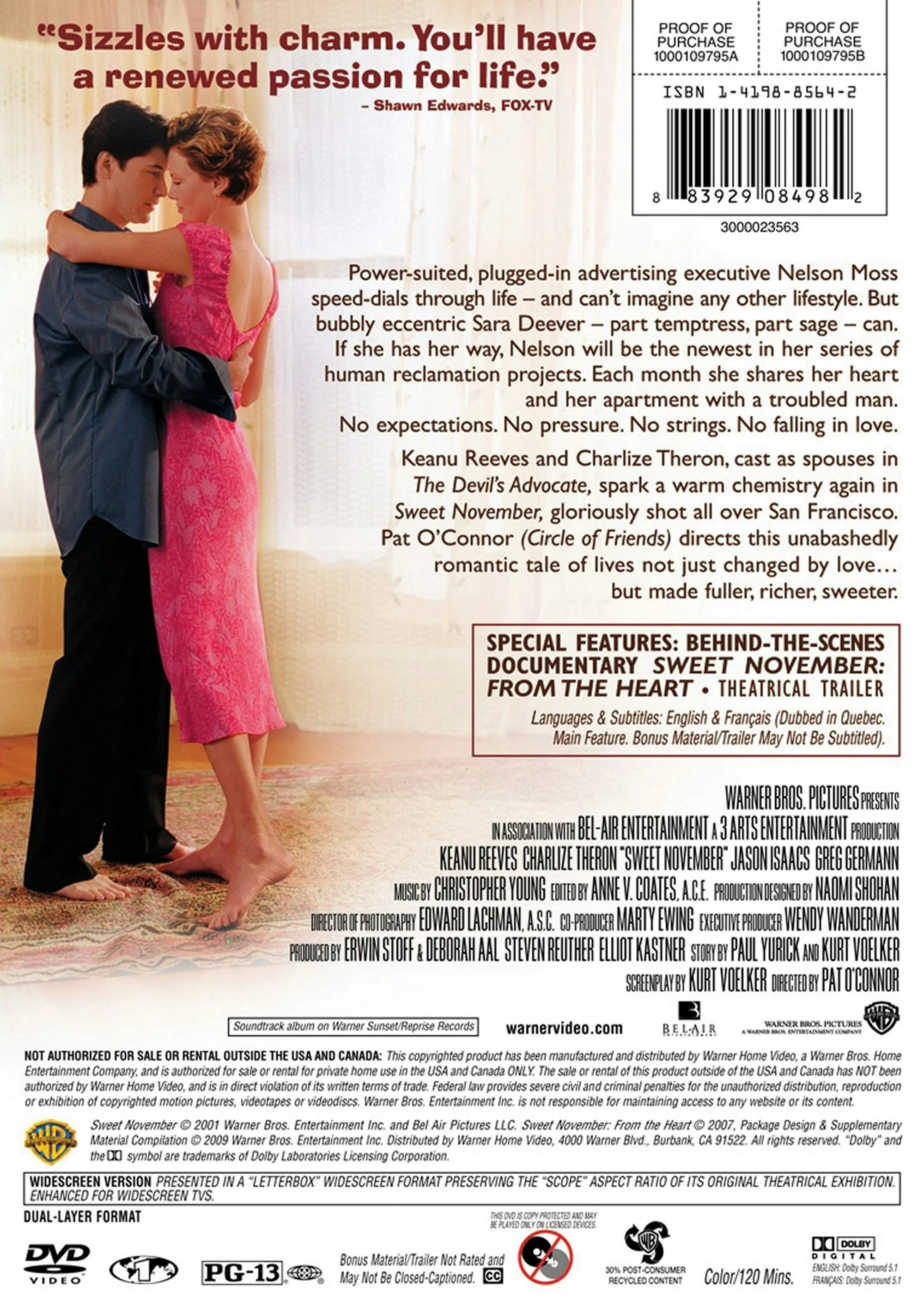 Sweet November (DVD New Packaging) [DVD] - Image 3