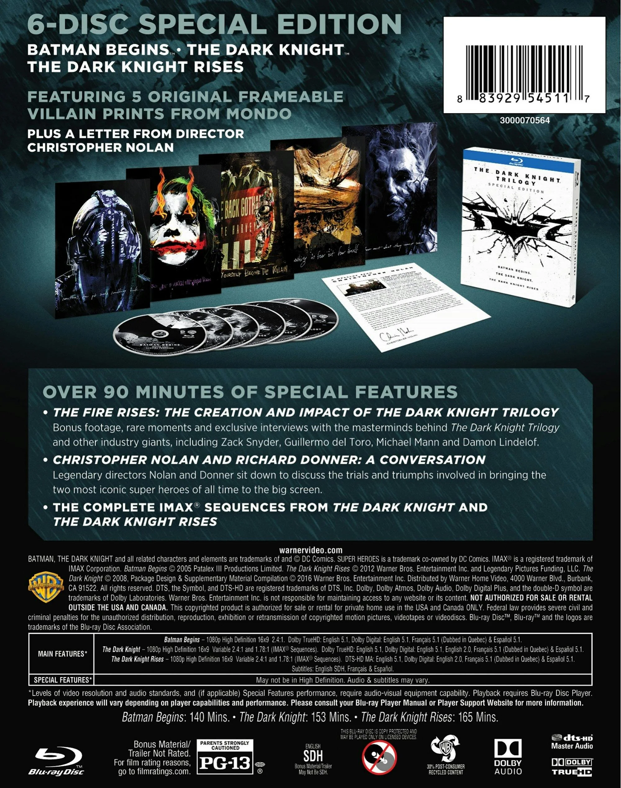 The Dark Knight Trilogy (Special Edition Box Set) [Blu-ray] - Image 2