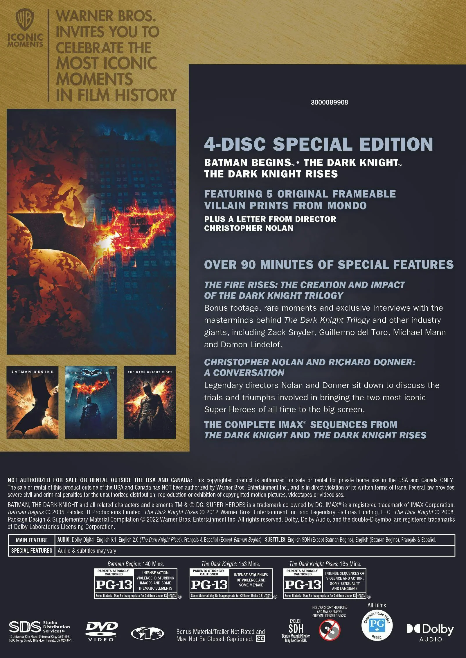 The Dark Knight Trilogy (Special Edition Box Set) [DVD] - Image 2