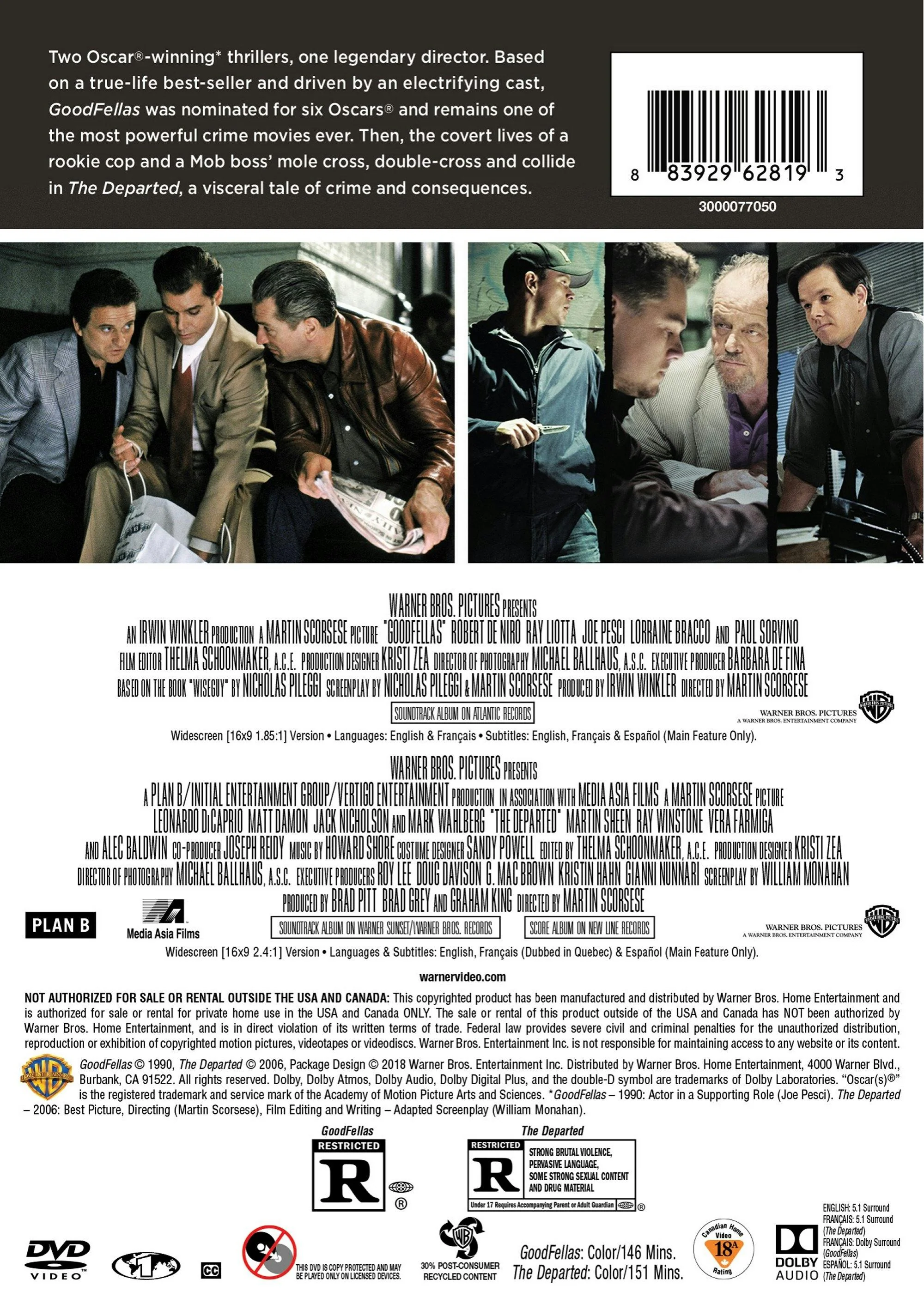 Goodfellas/The Departed (DVD Double Feature) [DVD] - Image 2
