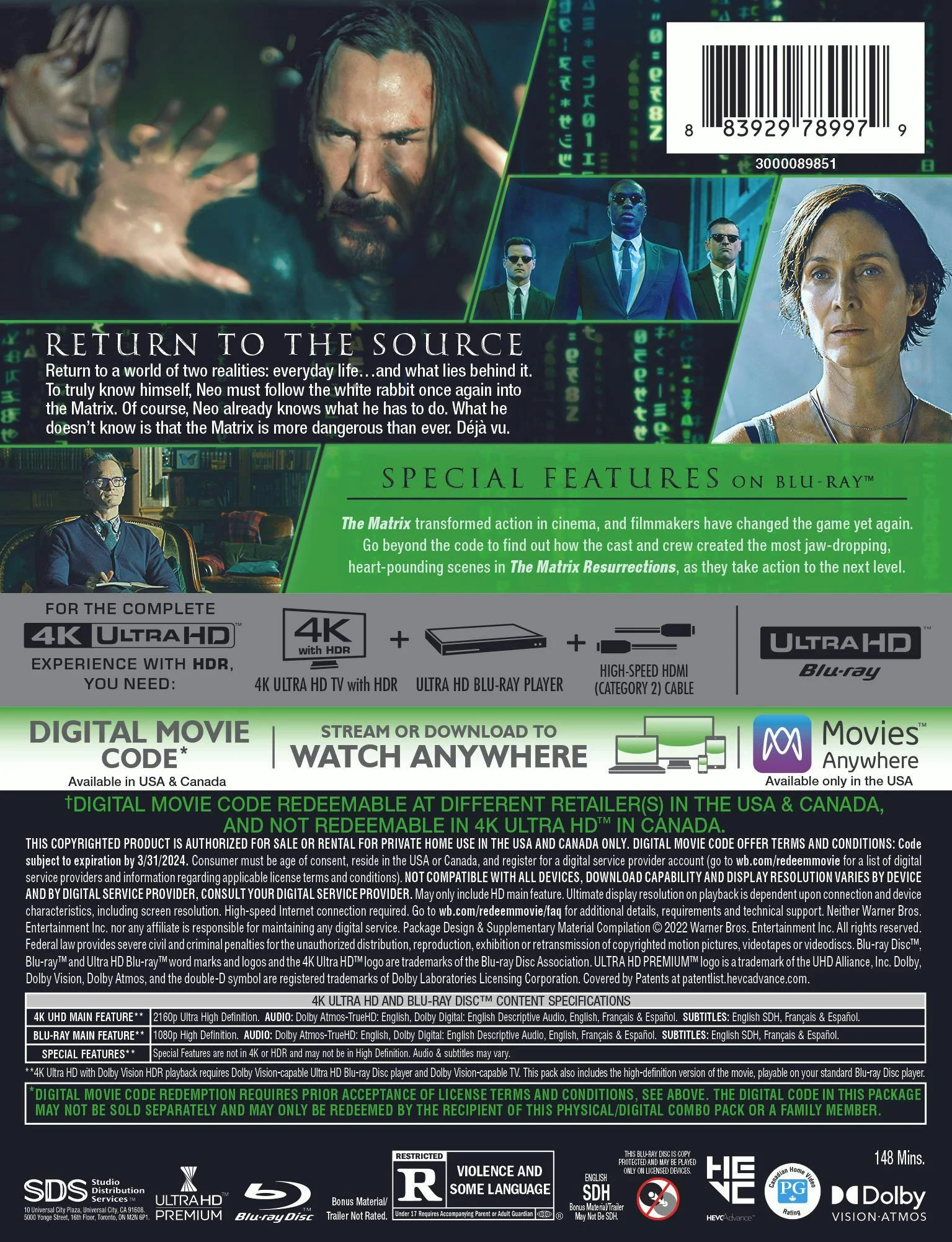 The Matrix Resurrections (4K Ultra HD Steelbook) [UHD] - Image 3