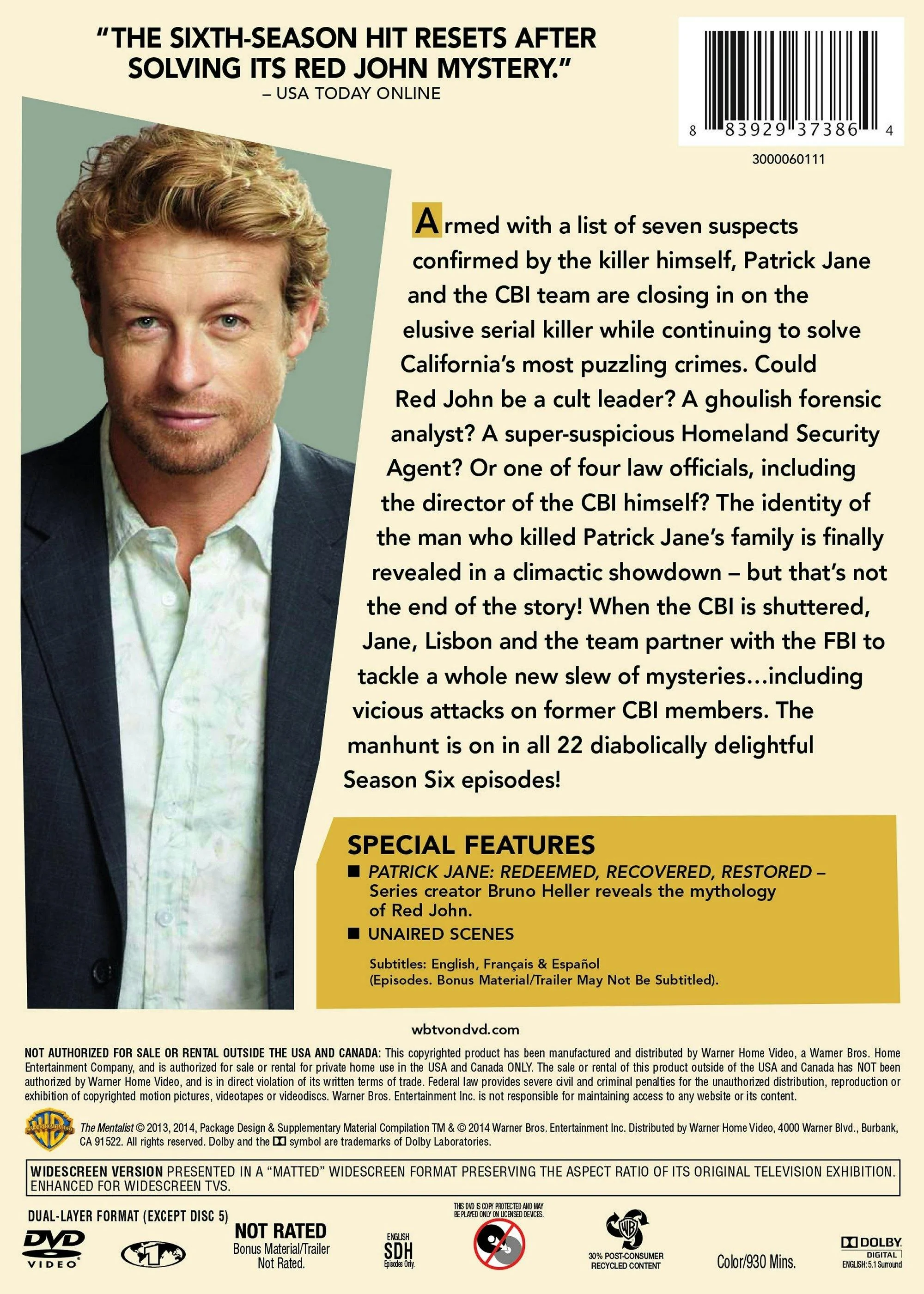 The Mentalist: The Complete Sixth Season (Box Set) [DVD] - Image 2