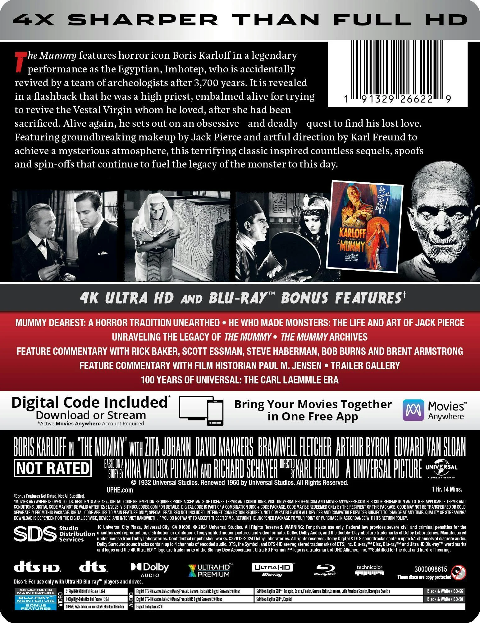 The Mummy (1932) (Limited Edition 4K Ultra HD Steelbook + Blu-ray + Digital) [UHD] - Image 3