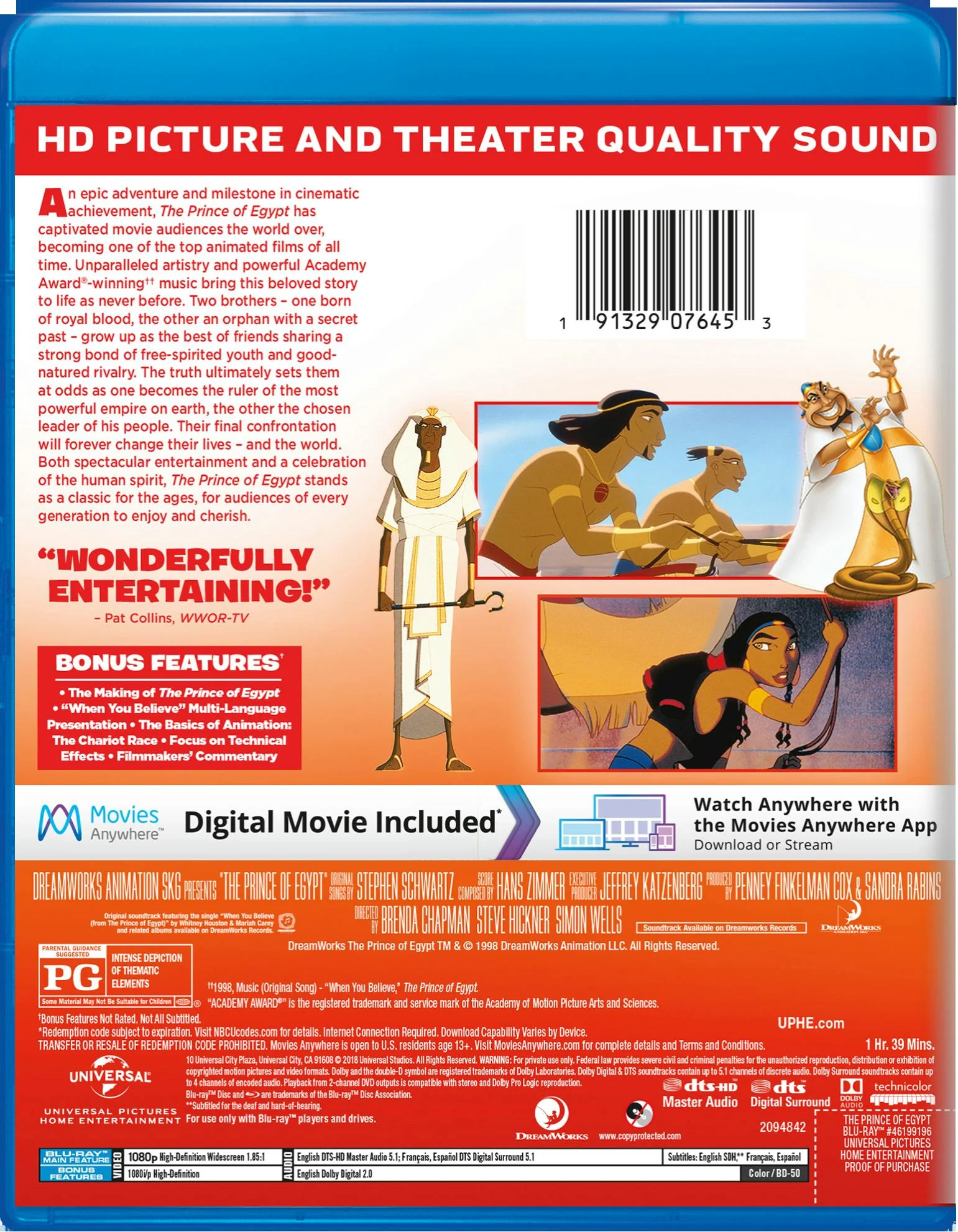 The Prince of Egypt (Blu-ray + Digital HD) [Blu-ray] - Image 2